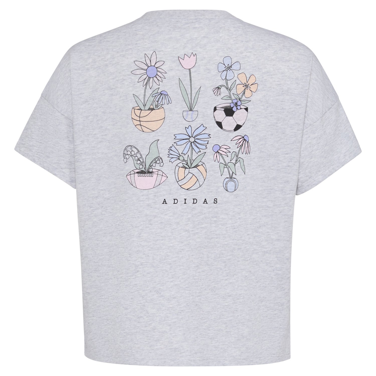 adidas Girls' Drop Shoulder Sports Garden Heather T-shirt - view number 6