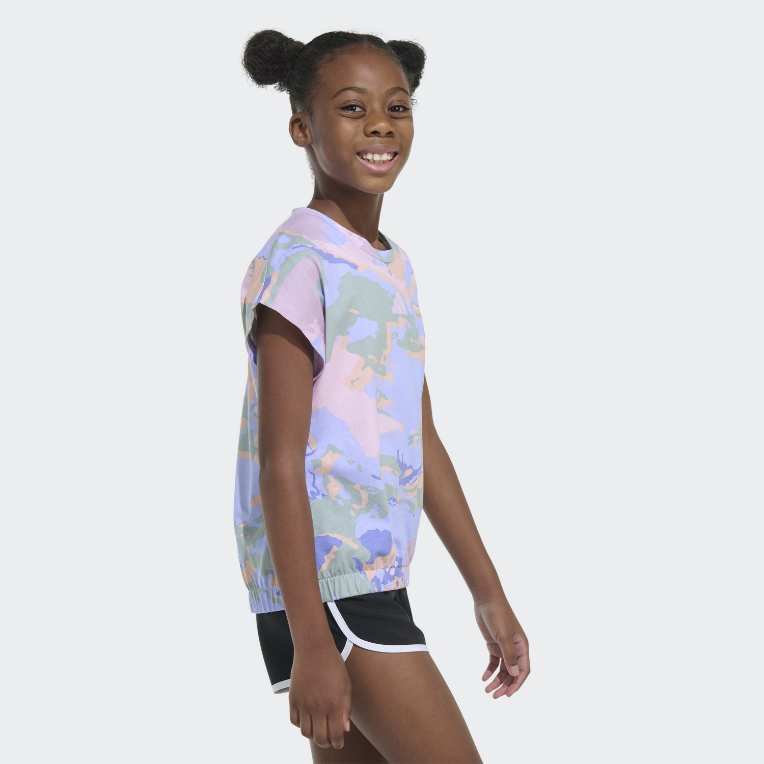 adidas Girls’ Elastic Waist Allover Graphic T-shirt - view number 4