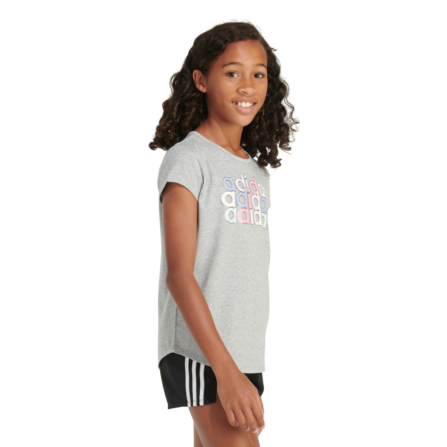 adidas Girls' Essential Heather Short Sleeve Shirt | Academy