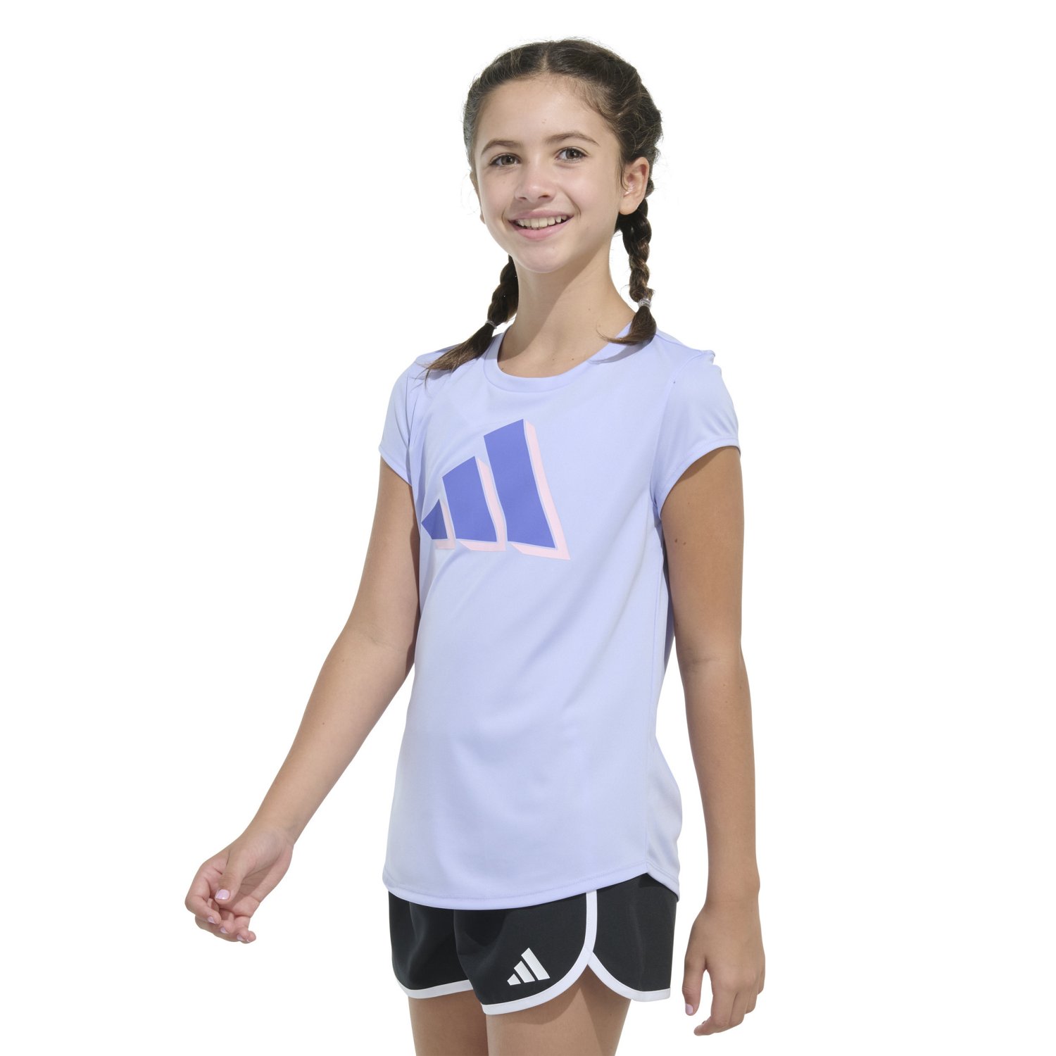 adidas Girls' Essential Polyester Short Sleeve Shirt                                                                             - view number 2