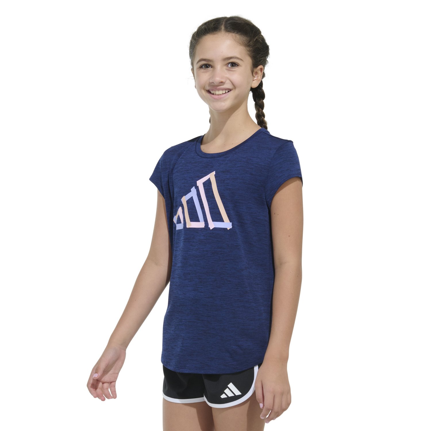 adidas Girls' Essential Polyester Short Sleeve Shirt                                                                             - view number 2