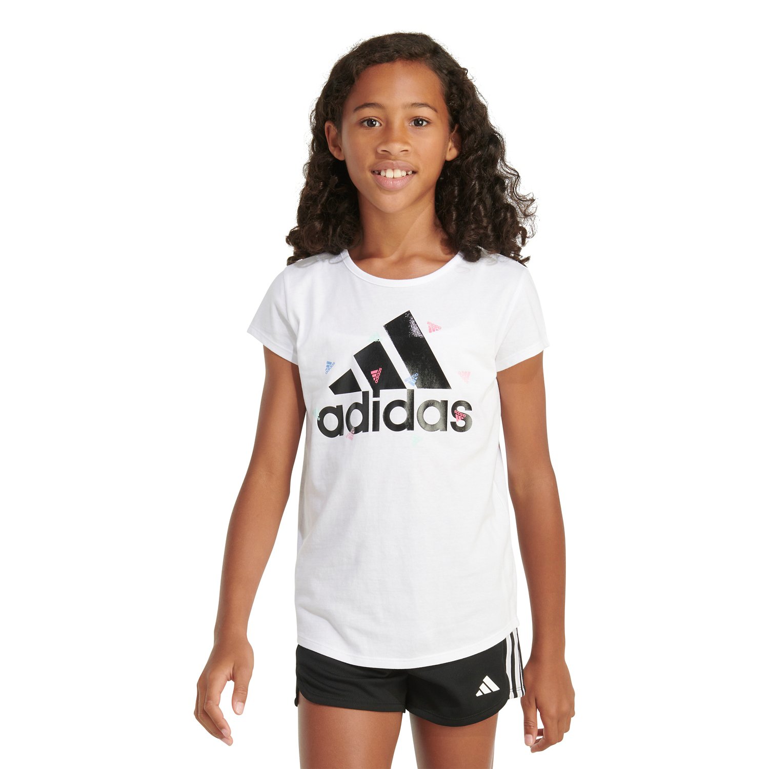 Girls white hot sale adidas top