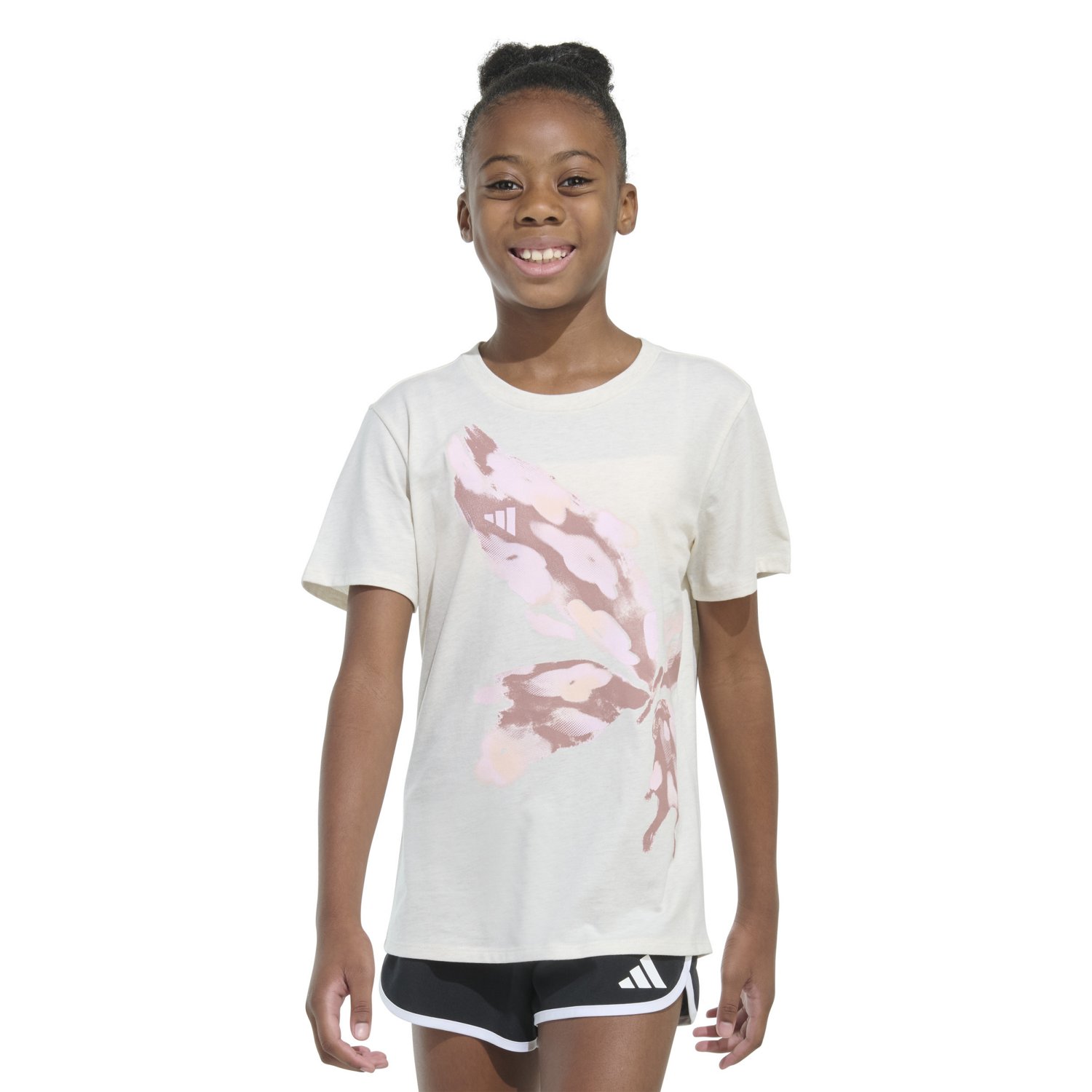 adidas Girls' Regular Fit Butterfly Heather T-shirt - view number 1