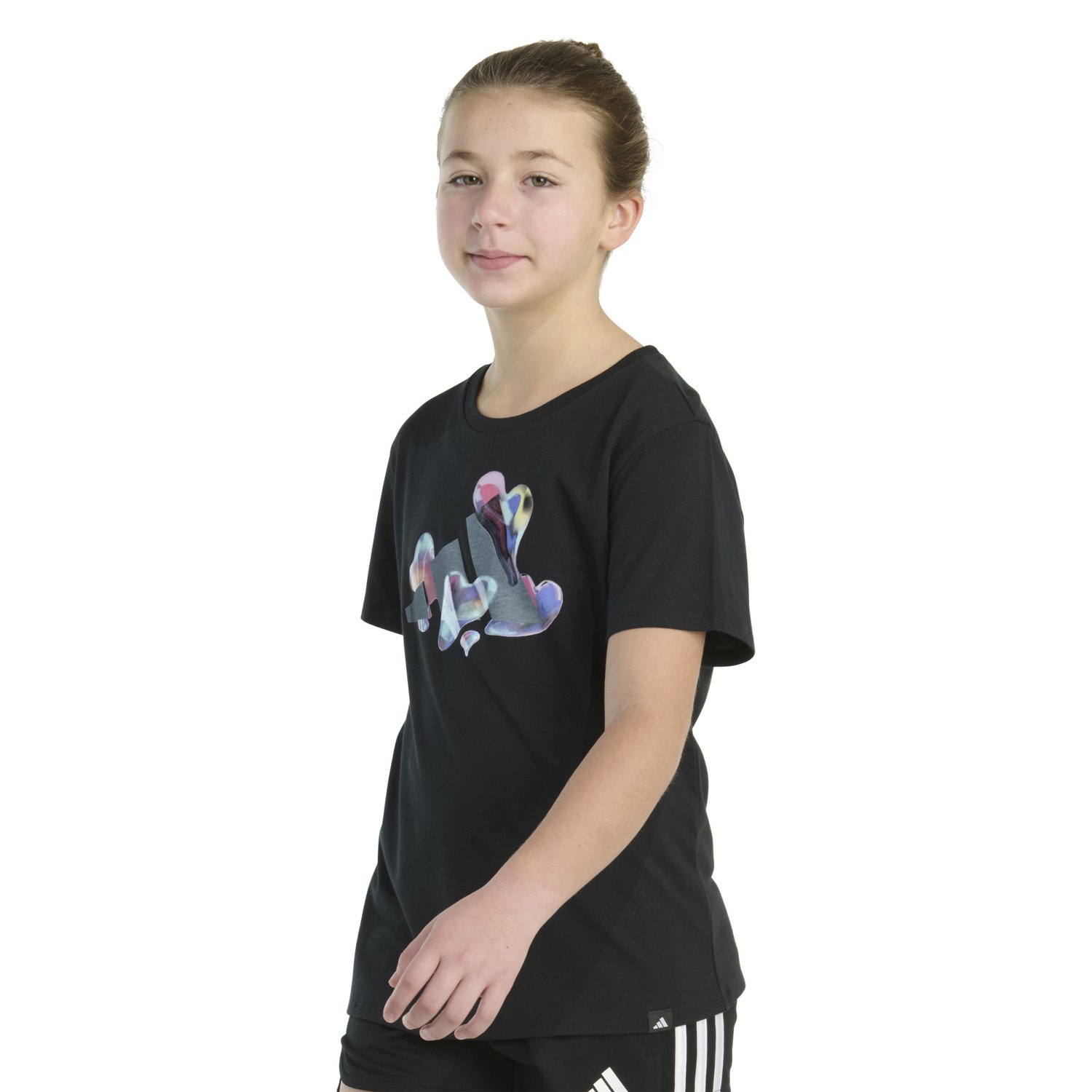 adidas Girls' Regular Fit Heart Bubbles Graphic T-shirt - view number 2