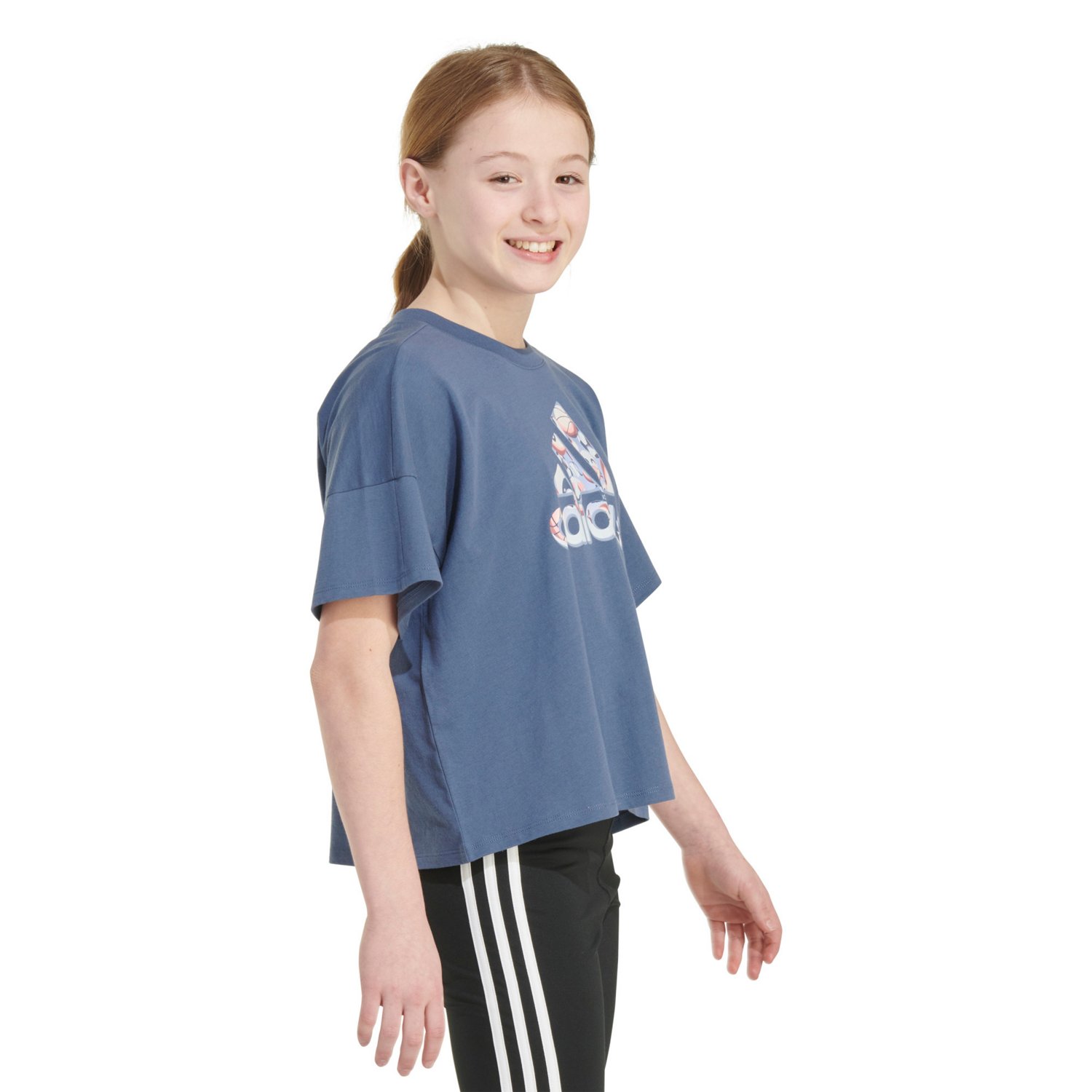 adidas Girls' Short Sleeve Loose Box Tee - view number 3