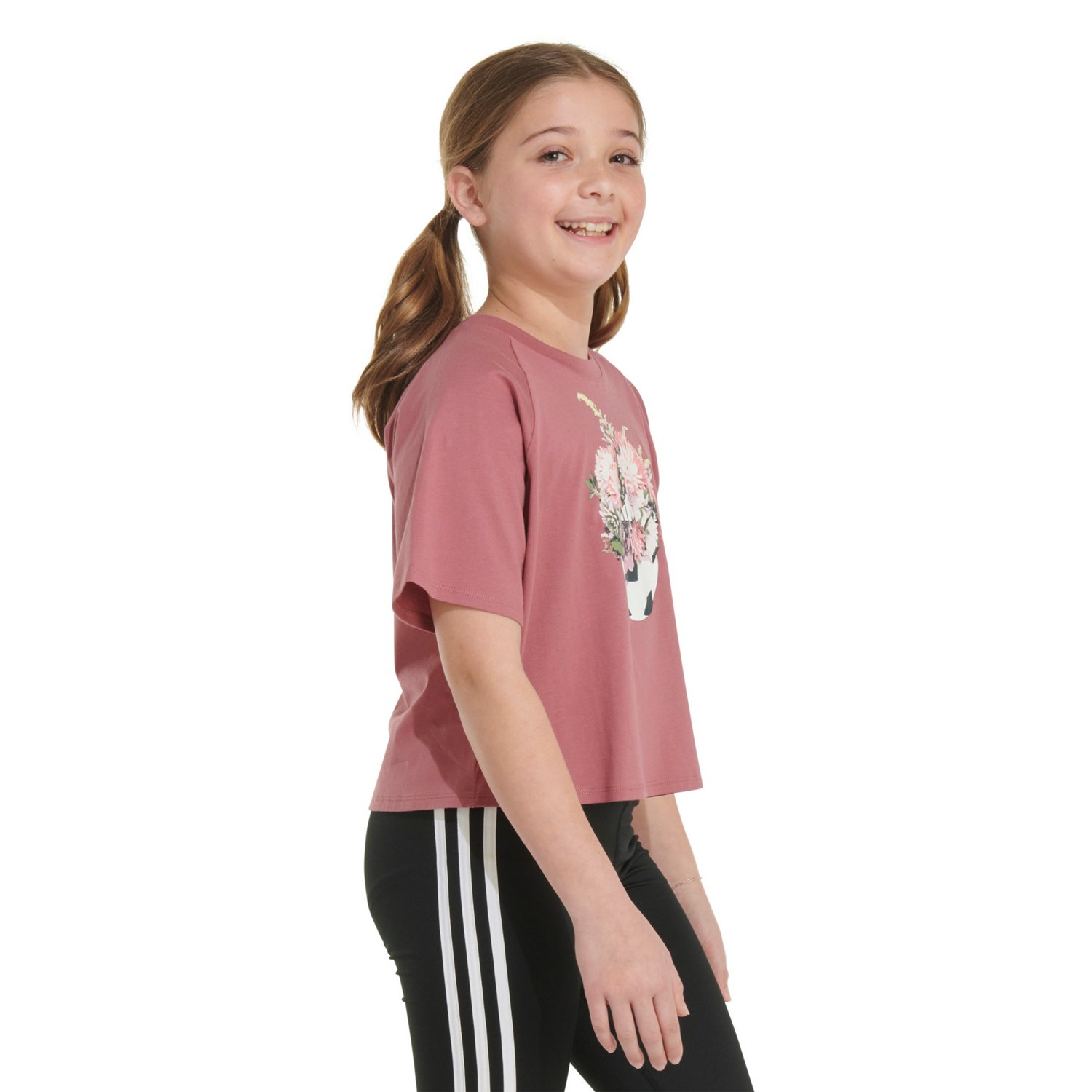 adidas Girl's Short Sleeve Waist Raglan Tee                                                                                      - view number 3