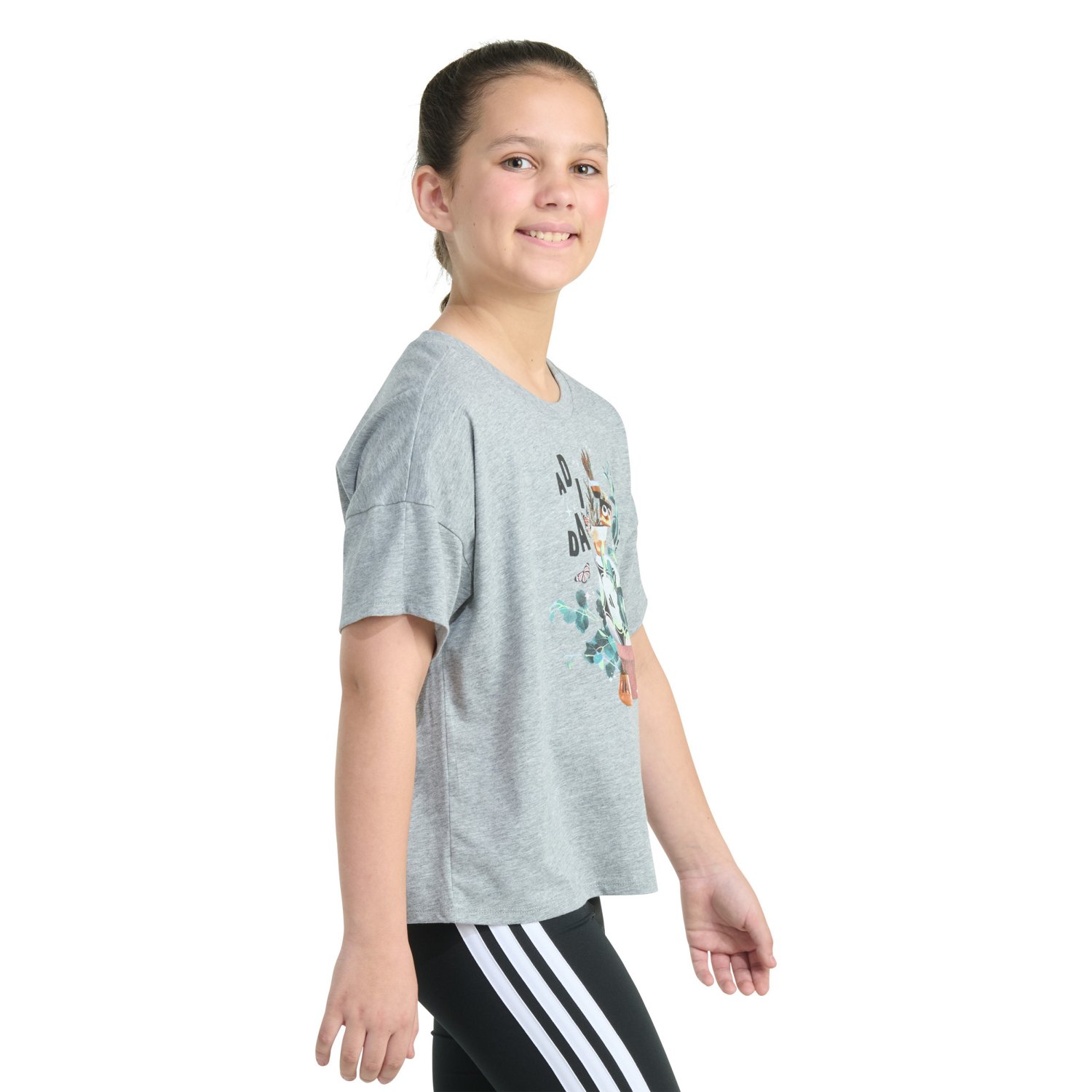 adidas Girls' Soccer Plant Drop Shoulder Short Sleeve Graphic T-shirt - view number 4