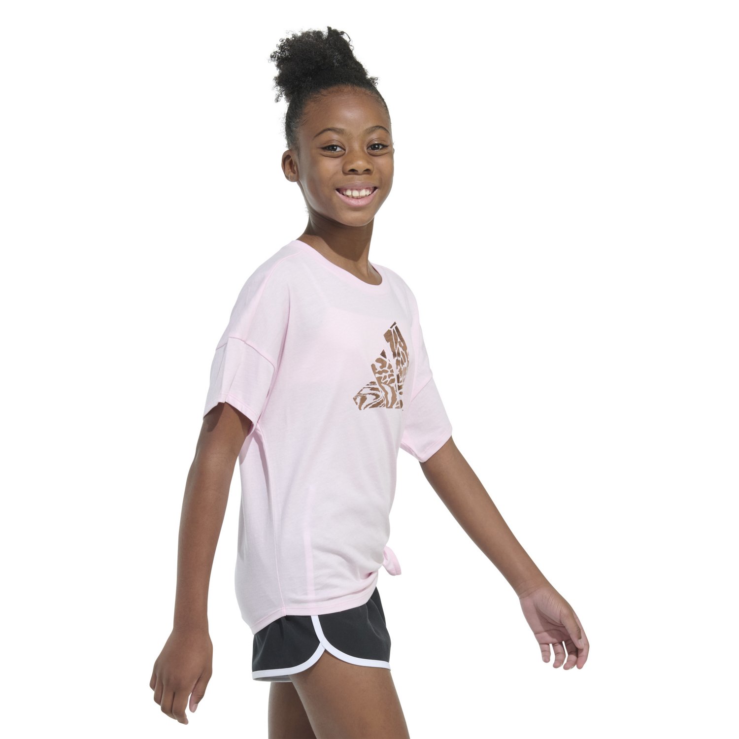 adidas Girls' Tie Front Gradient Animal Graphic T-shirt - view number 4