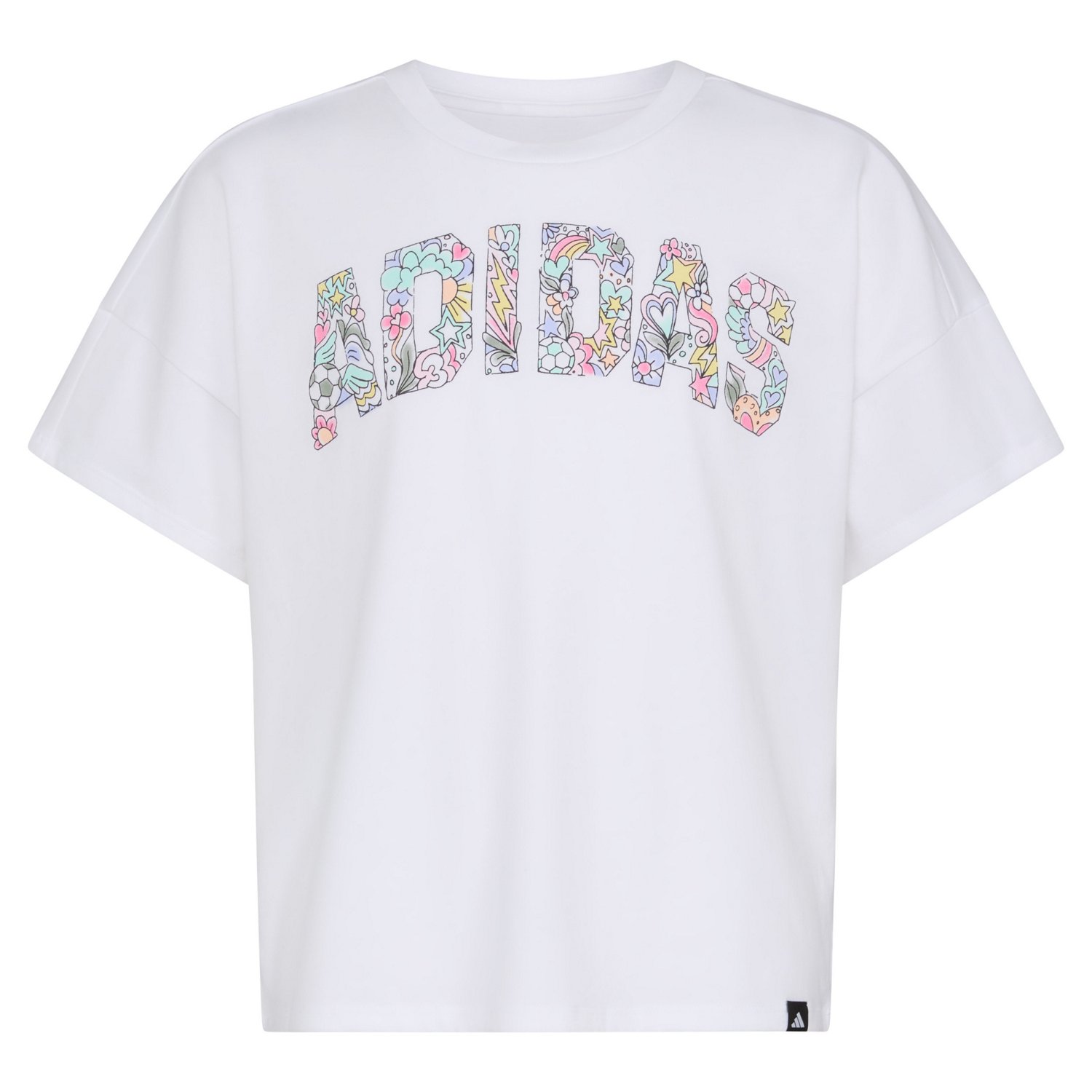 adidas Girlsâ€™ Drop Shoulder Graphic T-shirt - view number 5