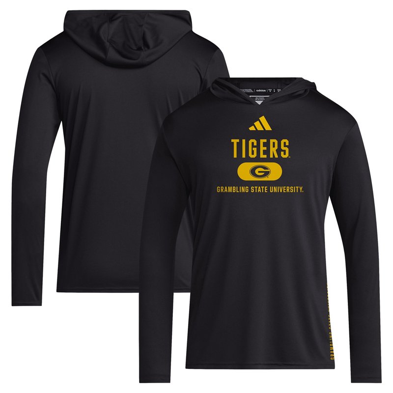adidas Grambling Tigers 2024 Sideline Hooded Long Sleeve T-Shirt Black, X-Large - NCAA Men's Tops at Academy Sports