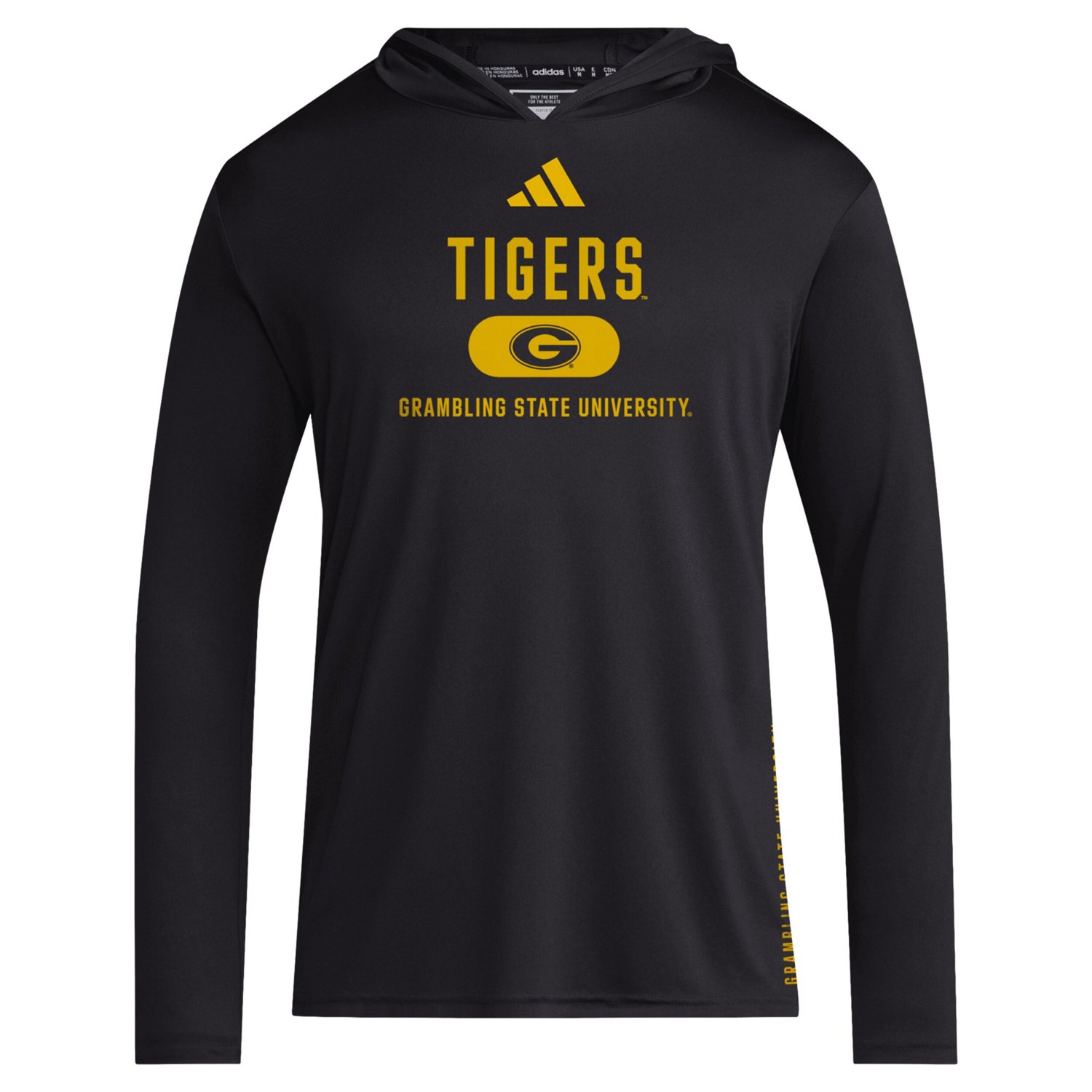adidas Grambling Tigers 2024 Sideline Hooded Long Sleeve T-Shirt                                                                 - view number 2