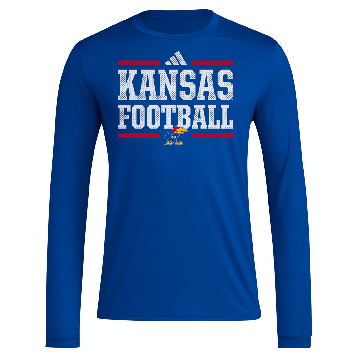 adidas Kansas Jayhawks Locker Football Pre-Game AEROREADY Long Sleeve T-Shirt - view number 2