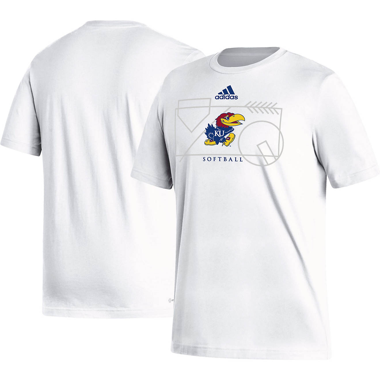 adidas Kansas Jayhawks Locker Lines Softball Fresh T-Shirt                                                                       - view number 1