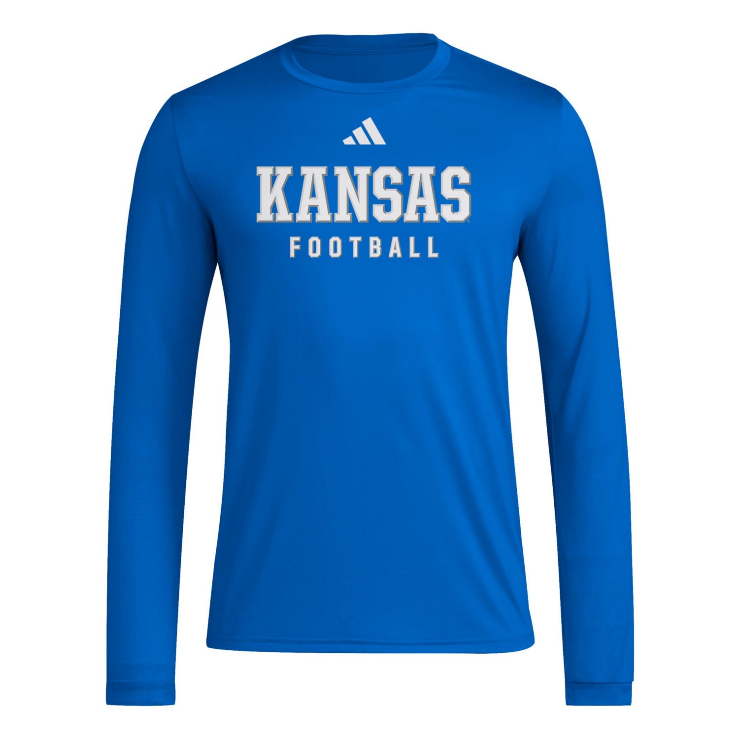 adidas Kansas Jayhawks Locker Practice Football Pre-Game Long Sleeve T-Shirt - view number 2