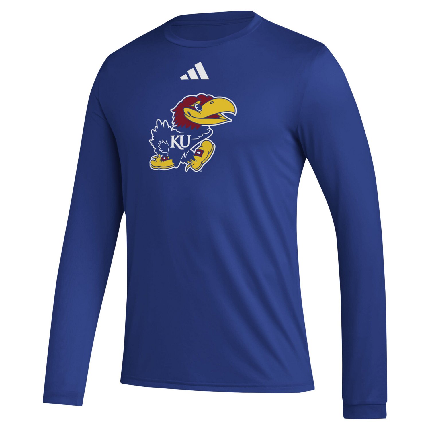 adidas Kansas Jayhawks Primary Locker Logo Pre-Game Long Sleeve T-Shirt - view number 2