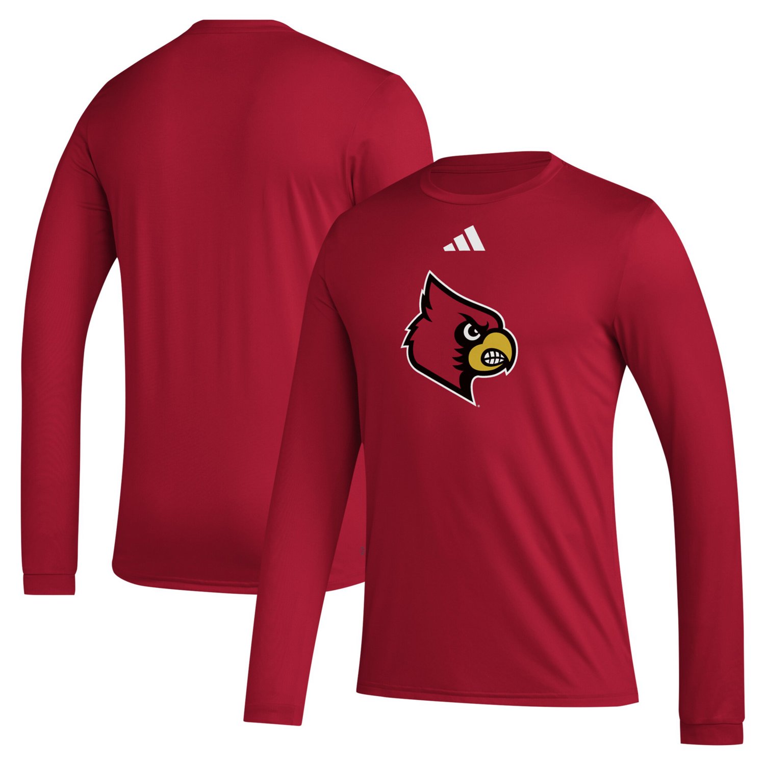 adidas Louisville Cardinals Primary Locker Logo Pre-Game Long Sleeve T-Shirt - view number 1