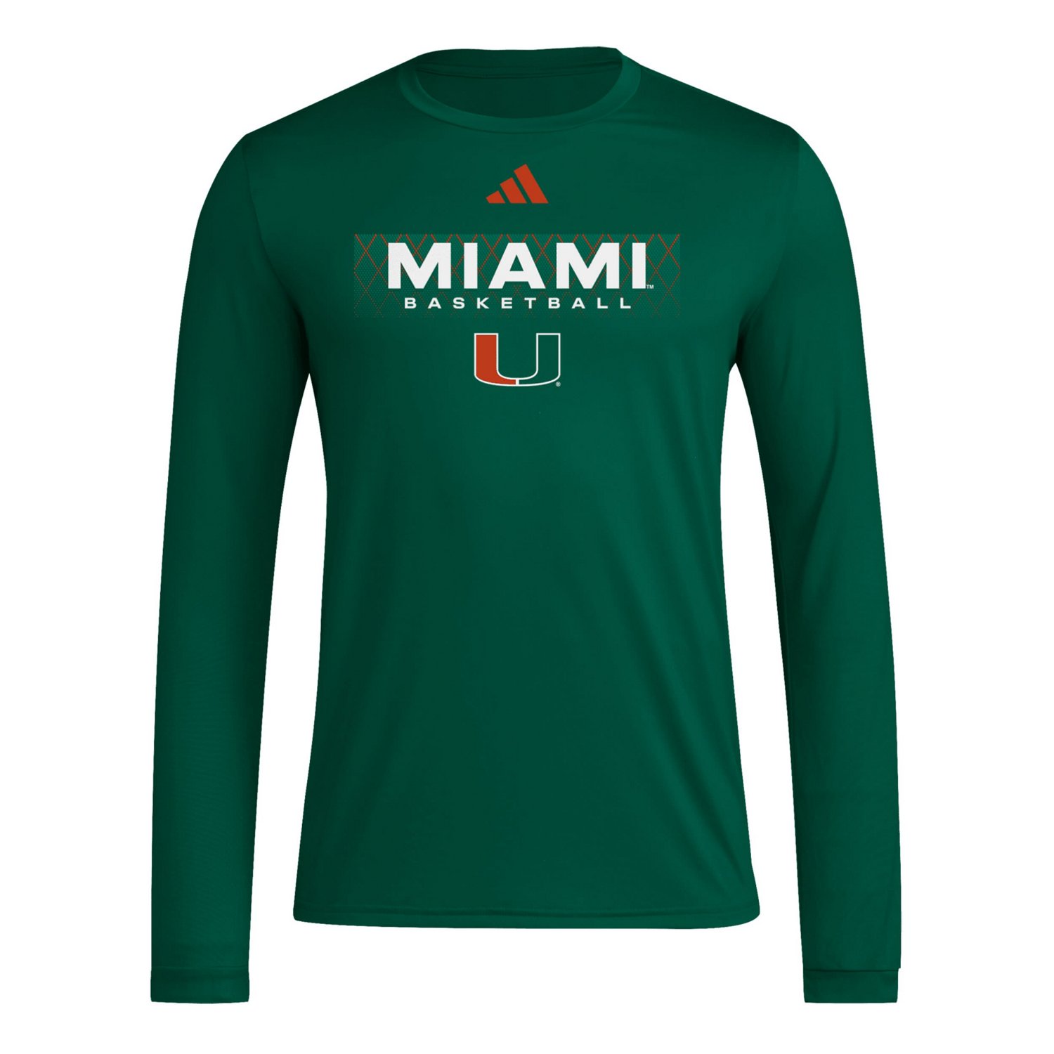adidas Miami Hurricanes Locker On-Court In the Fade Long Sleeve T-Shirt                                                          - view number 2
