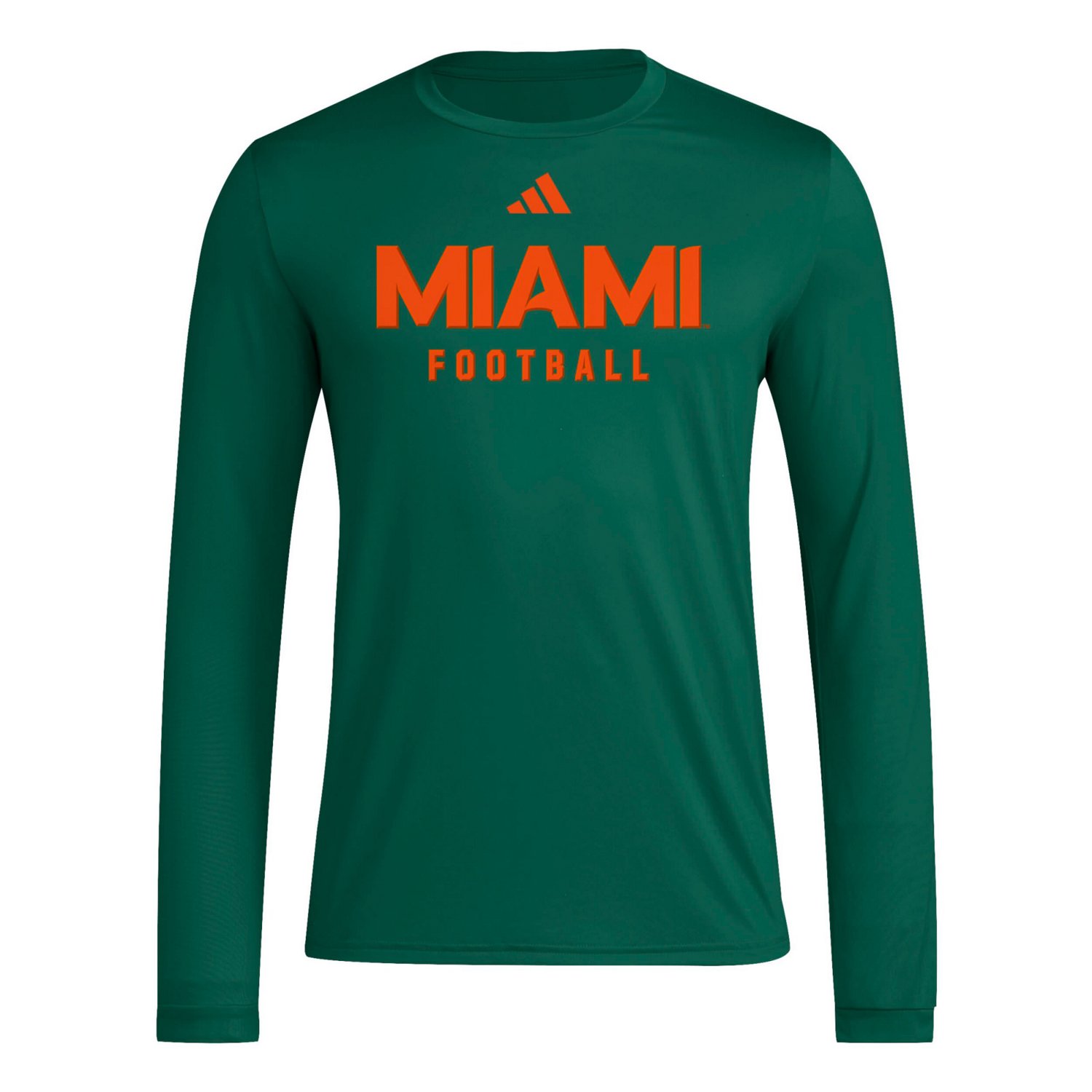 adidas Miami Hurricanes Locker Practice Football Pre-Game Long Sleeve T-Shirt - view number 2