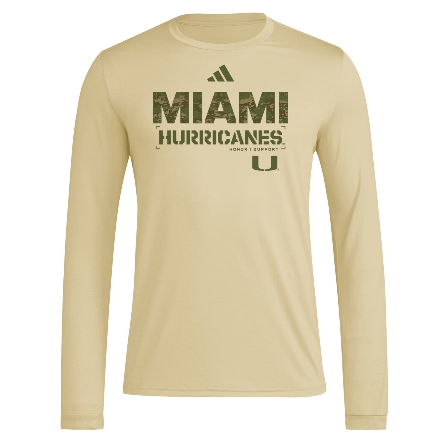 adidas Miami Hurricanes Strategy Pre-Game Long Sleeve T-Shirt - view number 2