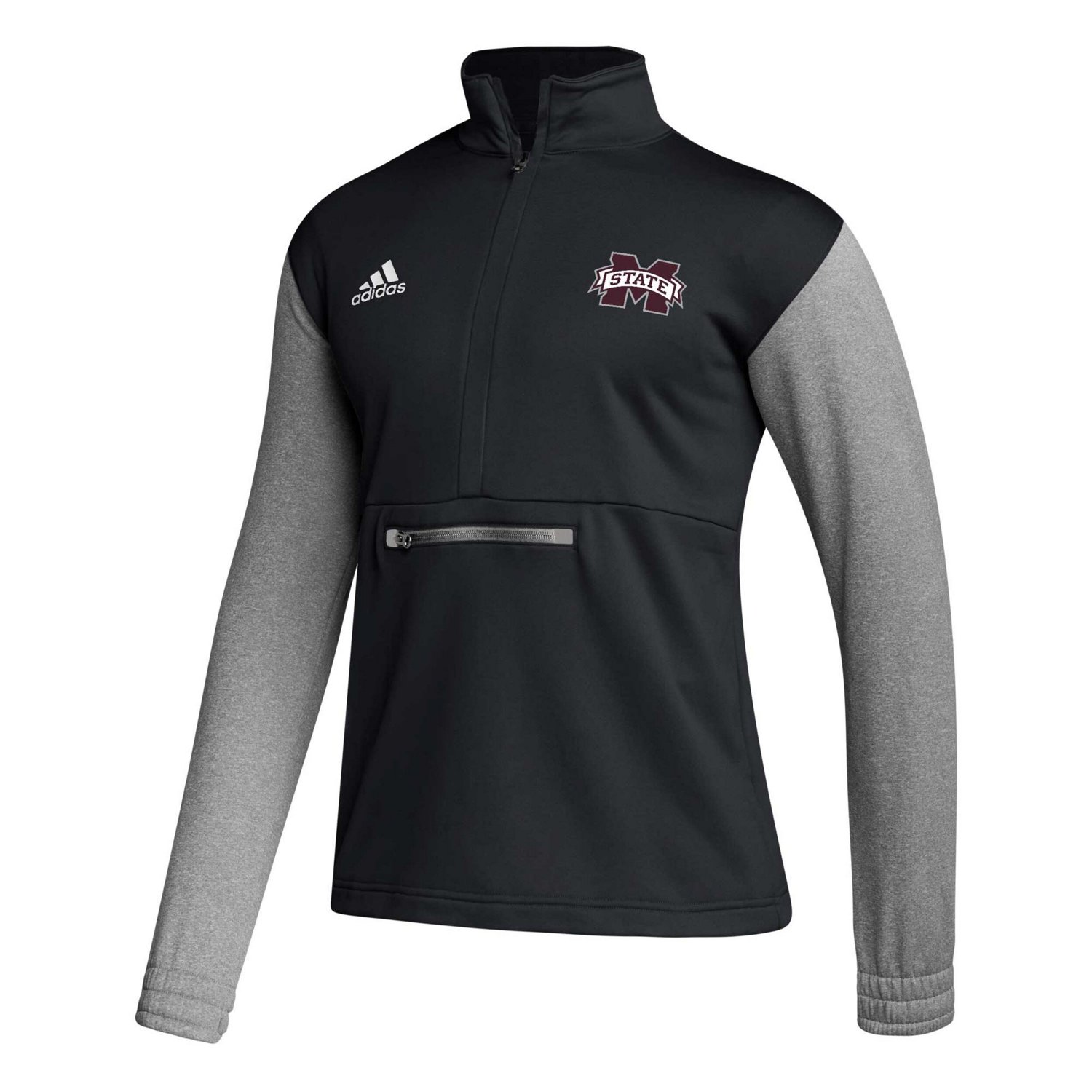 adidas Mississippi State Bulldogs Sideline AEROREADY Half-Zip Top                                                                - view number 2