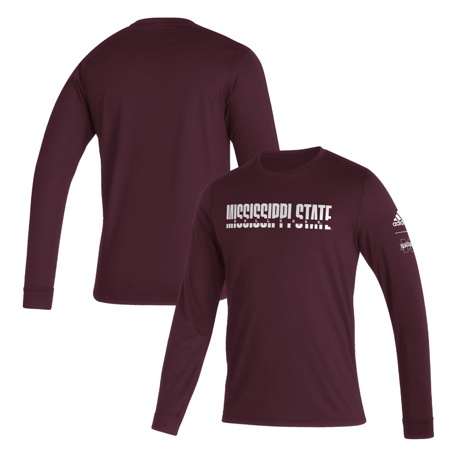 adidas Mississippi State Bulldogs Sideline Locker Strikethrough Creator AEROREADY Long Sleeve T-Shirt