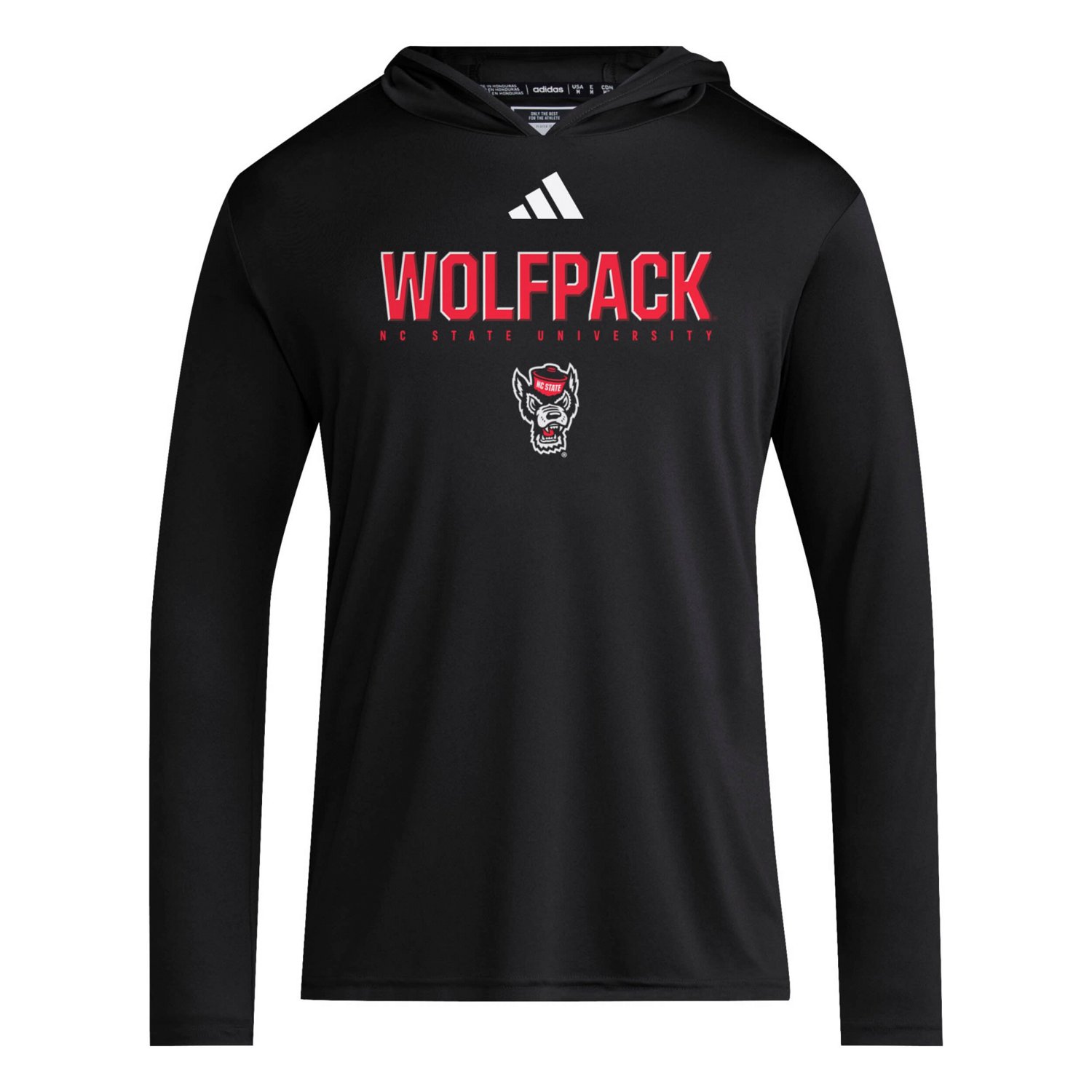 adidas NC State Wolfpack 2025 AEROREADY Sideline Training Long Sleeve Hooded T-Shirt - view number 2