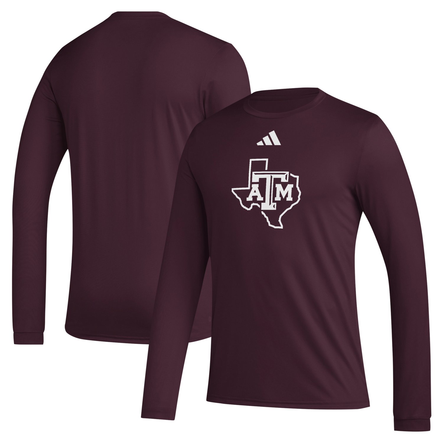 adidas Texas AM Aggies Primary Locker Logo Pre-Game Long Sleeve T-Shirt - view number 1