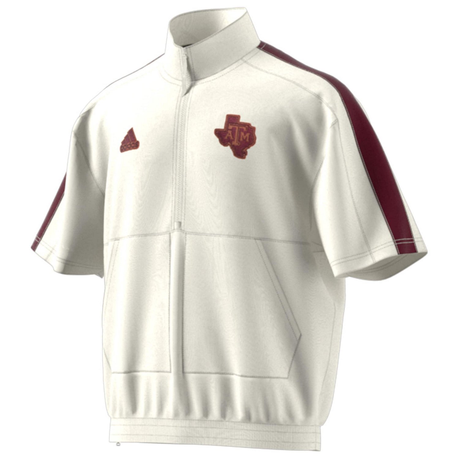 adidas Texas AM Aggies Strategy Pullover Half-Zip Short Sleeve Jacket - view number 2