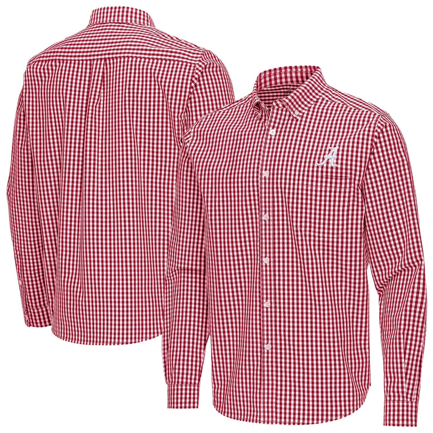 Antigua Alabama Tide Ellis Woven Tri-Blend Long Sleeve Button-Down Shirt