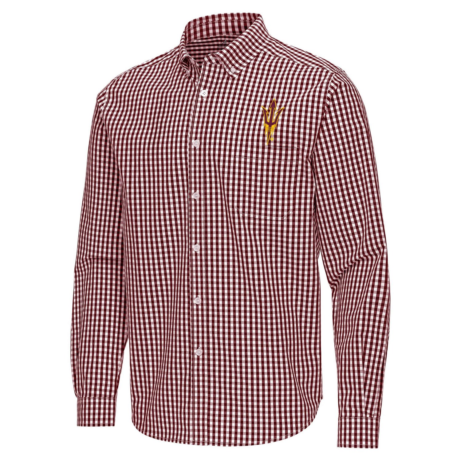 Antigua Arizona State Sun Devils Ellis Woven Tri-Blend Long Sleeve Button-Down Shirt - view number 2