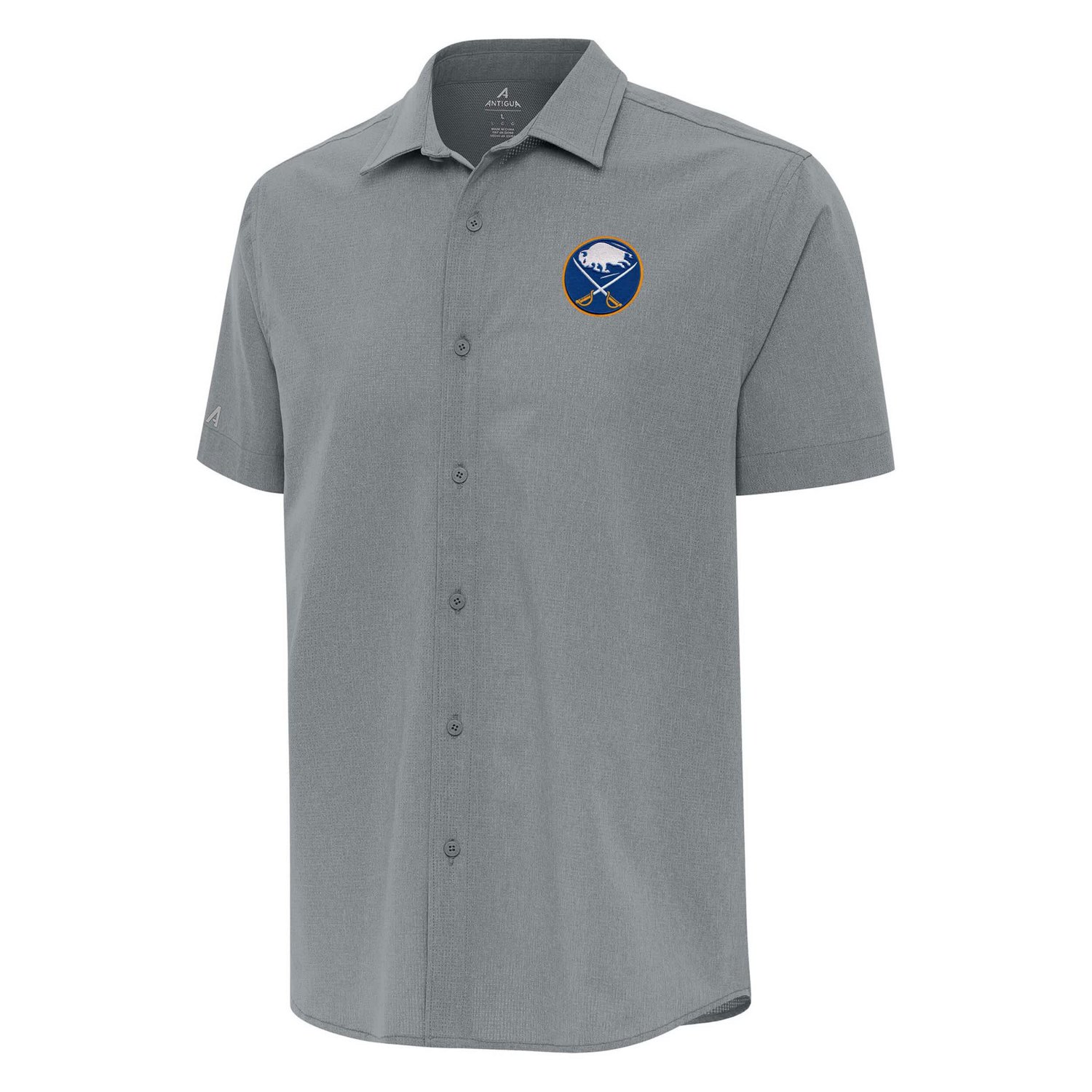 Antigua Buffalo Sabres Activate Woven Short Sleeve Button-Up Shirt