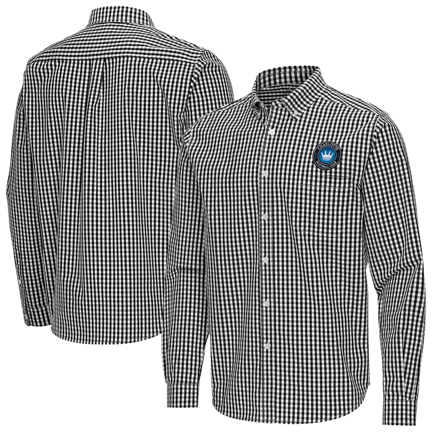 Antigua Charlotte FC Ellis Tri-Blend Long Sleeve Button-Down Shirt