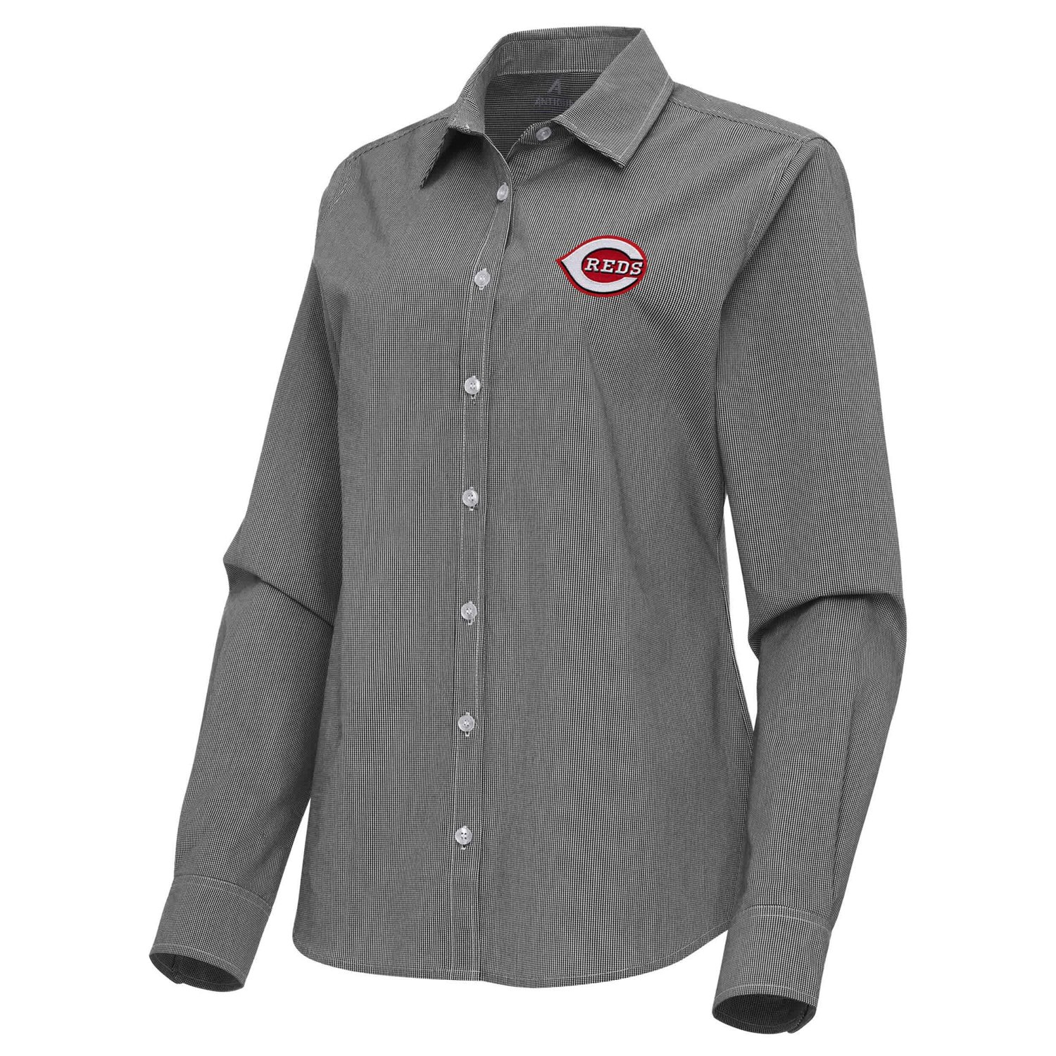 Antigua Cincinnati Reds Porter Woven Long Sleeve Button-Up Shirt - view number 2