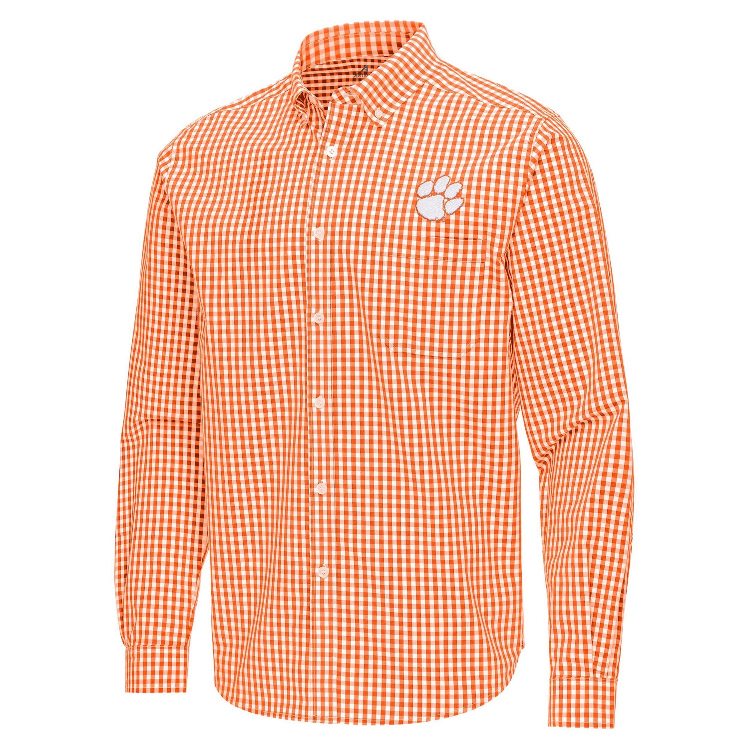 Antigua Clemson Tigers Ellis Woven Tri-Blend Long Sleeve Button-Down Shirt - view number 2