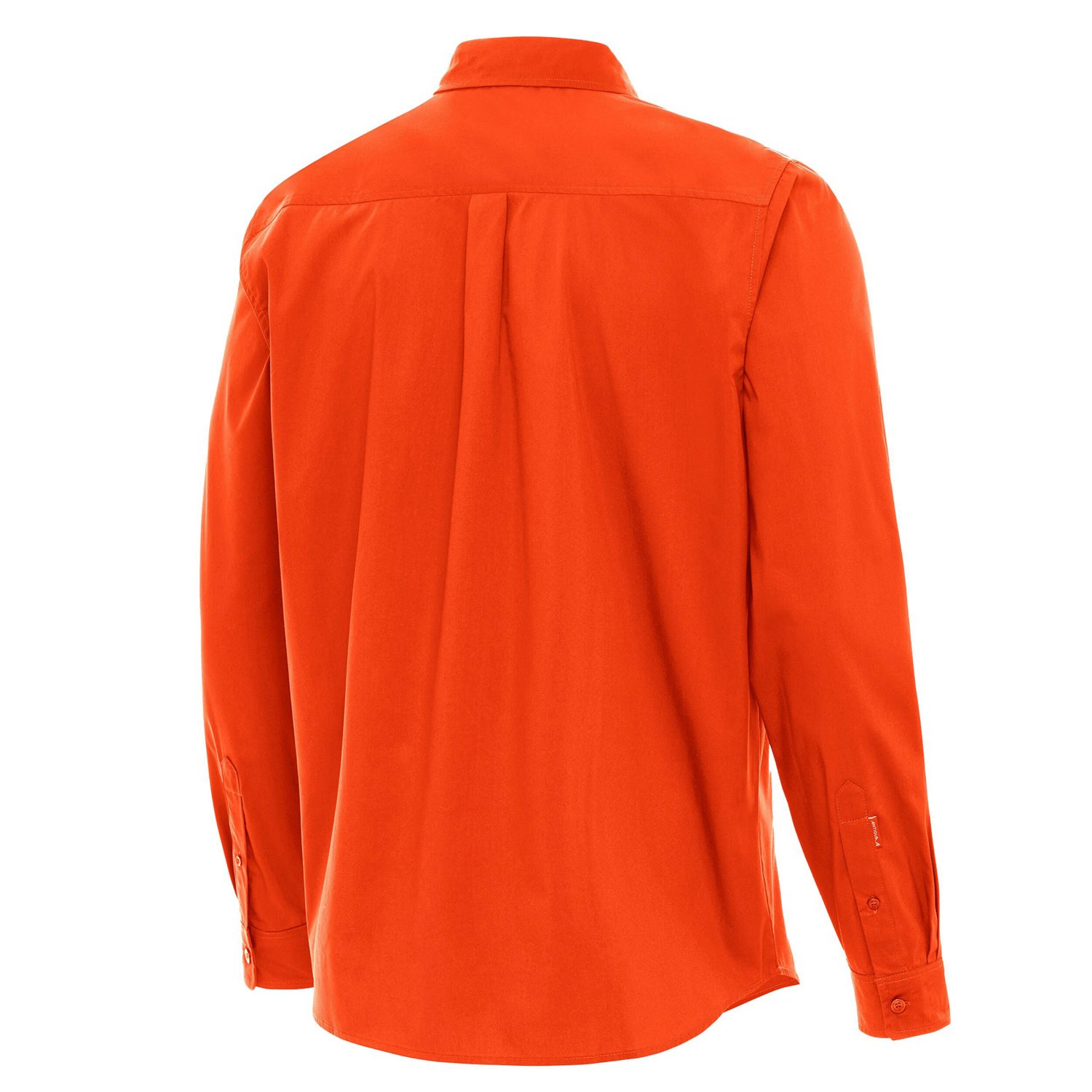 Antigua Clemson Tigers Golfer Flight Tri-Blend Woven Long Sleeve Button-Down Shirt