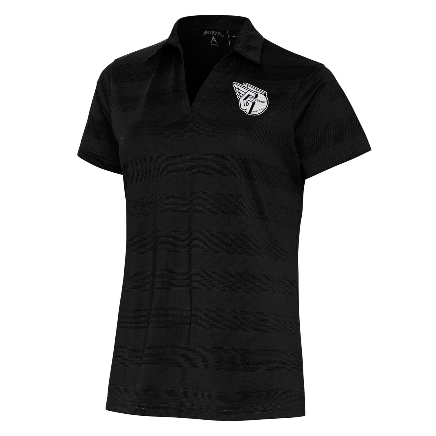 Antigua Cleveland Guardians Brushed Metallic Compass Polo