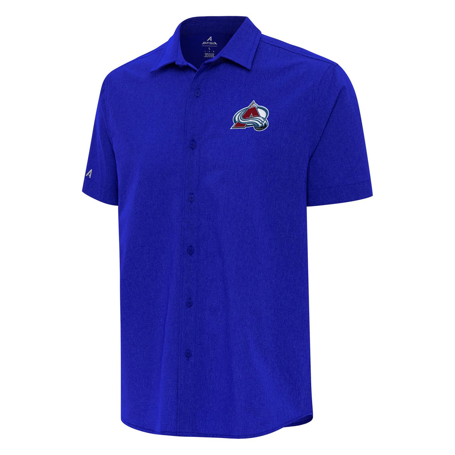 Antigua Colorado Avalanche Activate Woven Short Sleeve Button-Up Shirt - view number 1