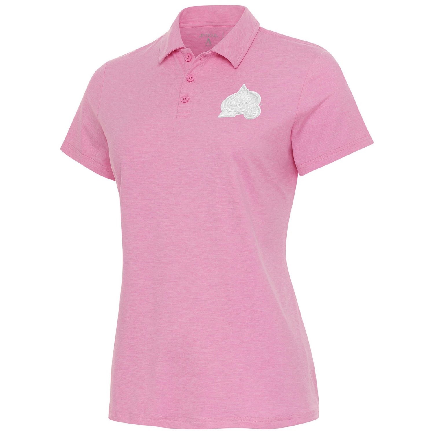Antigua Colorado Avalanche White Logo Matter Polo