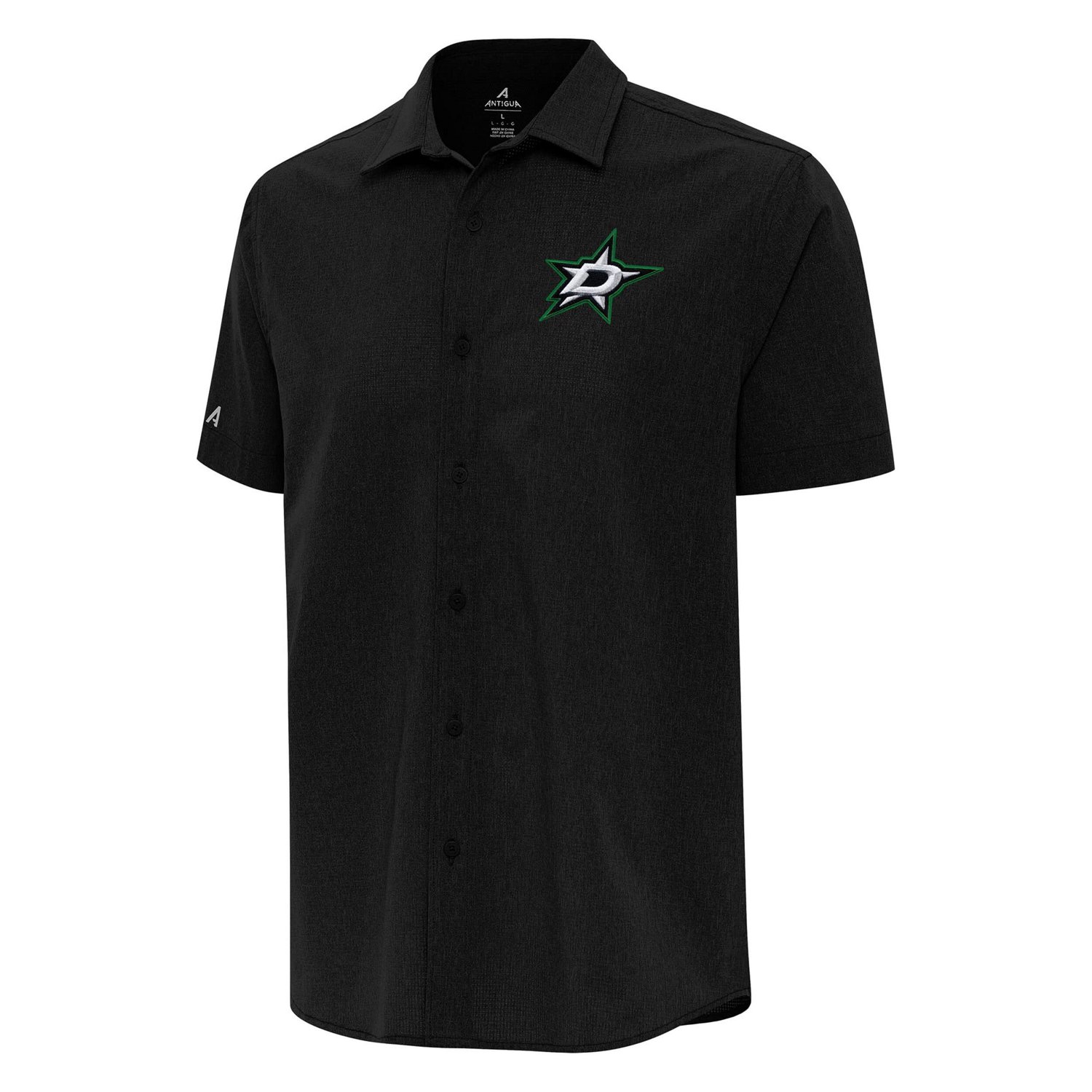 Antigua Dallas Stars Activate Woven Short Sleeve Button-Up Shirt