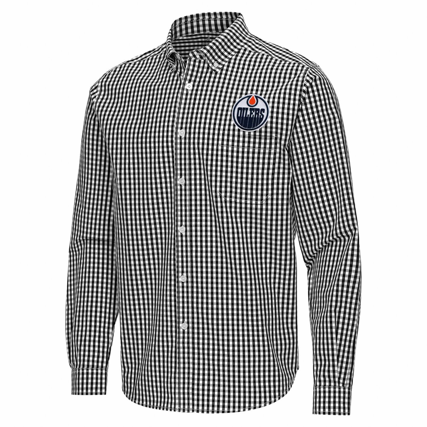 Antigua Edmonton Oilers Ellis Tri-Blend Long Sleeve Button-Down Shirt - view number 2
