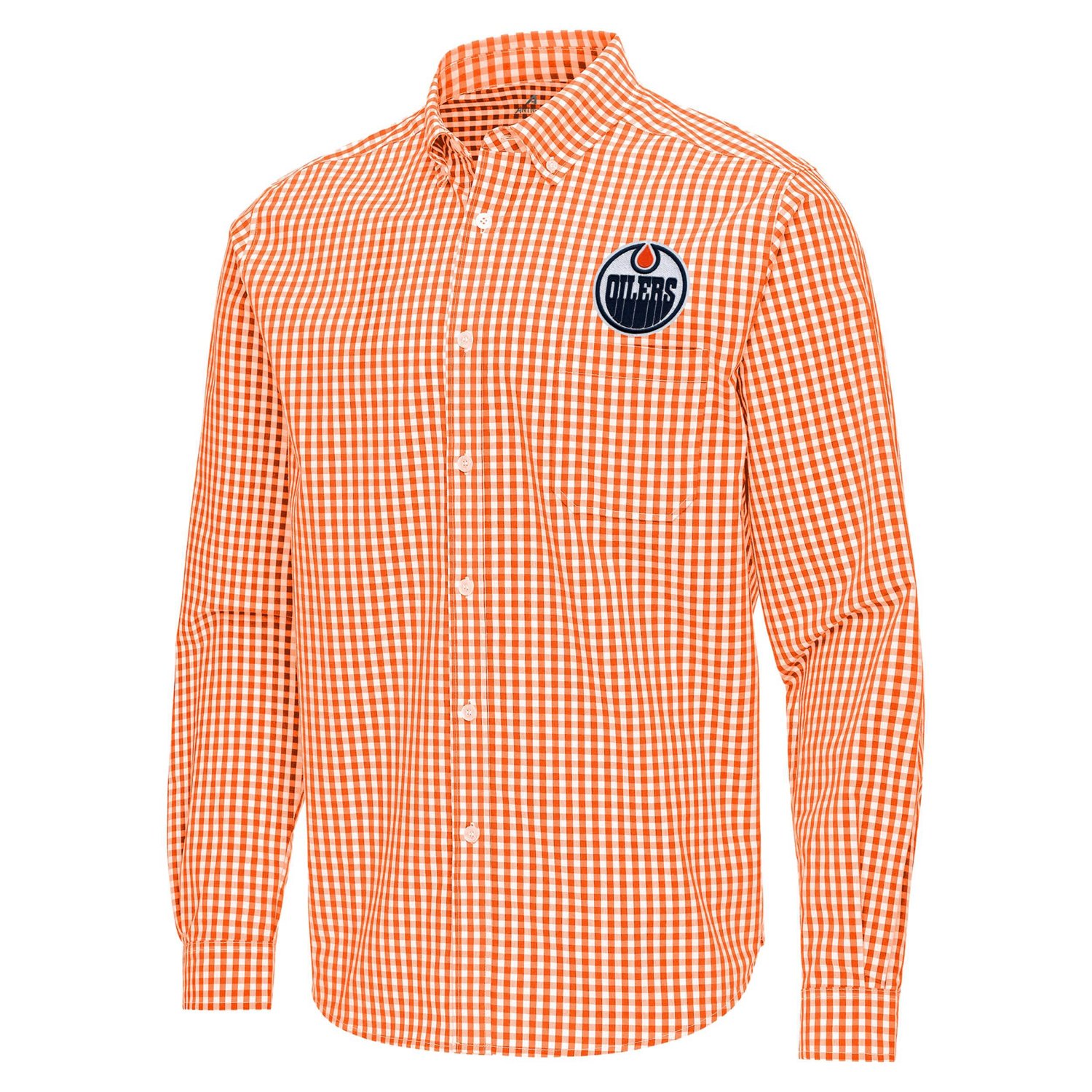 Antigua Edmonton Oilers Ellis Tri-Blend Long Sleeve Button-Down Shirt - view number 2