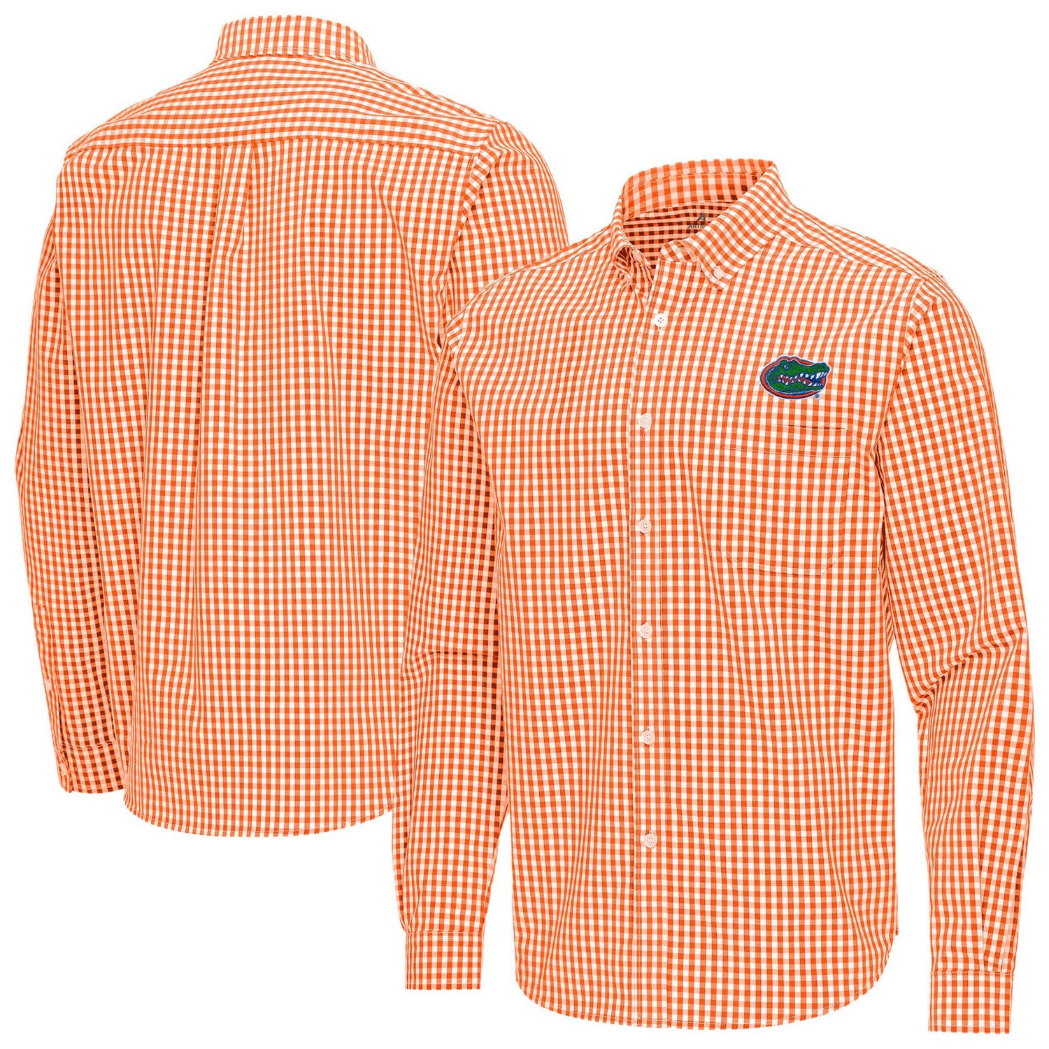 Antigua Florida Gators Ellis Woven Tri-Blend Long Sleeve Button-Down Shirt