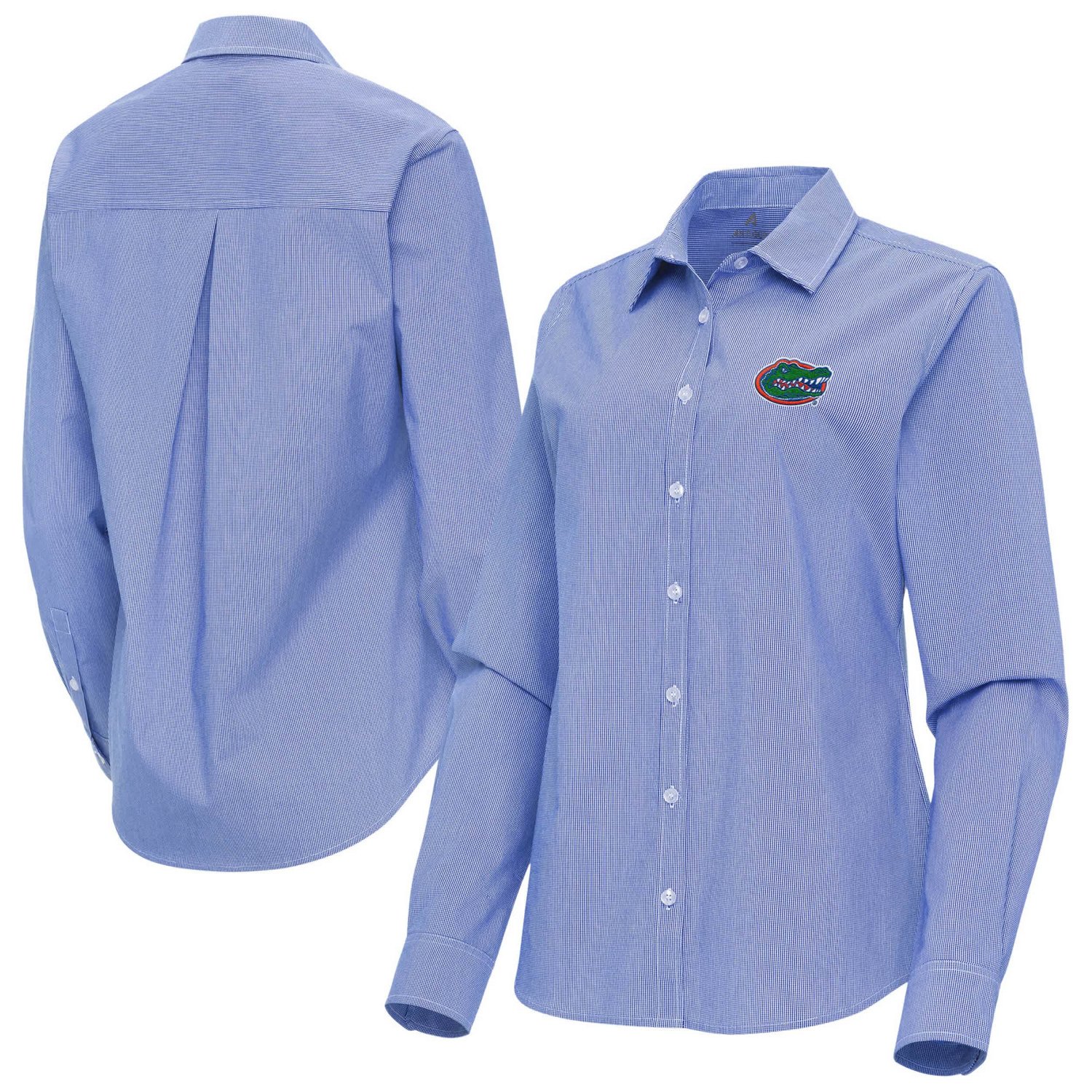 Antigua Florida Gators Porter Woven Tri-Blend Long Sleeve Button-Up Shirt