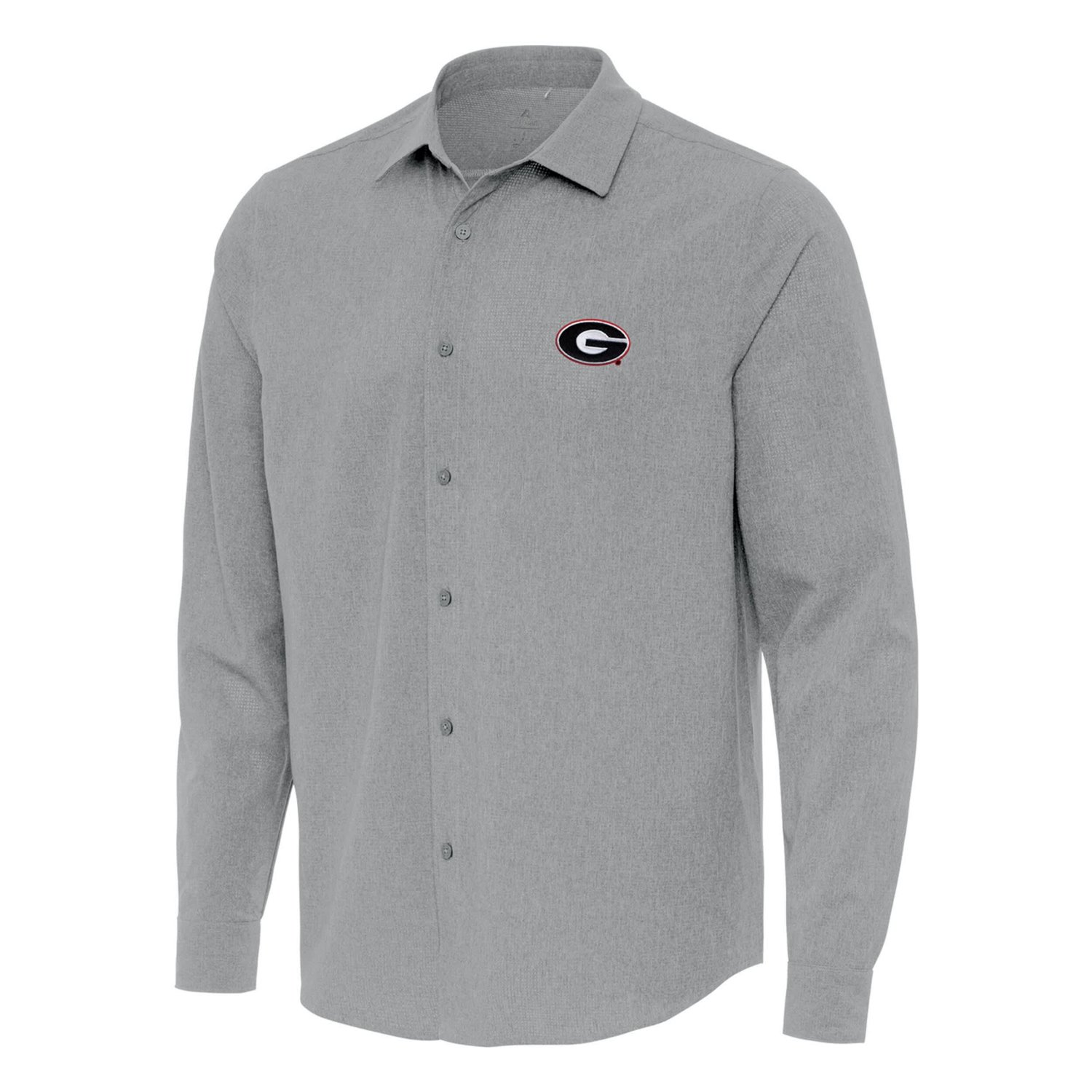 Antigua Georgia Bulldogs Exposure Woven Long Sleeve Button-Up Shirt - view number 2