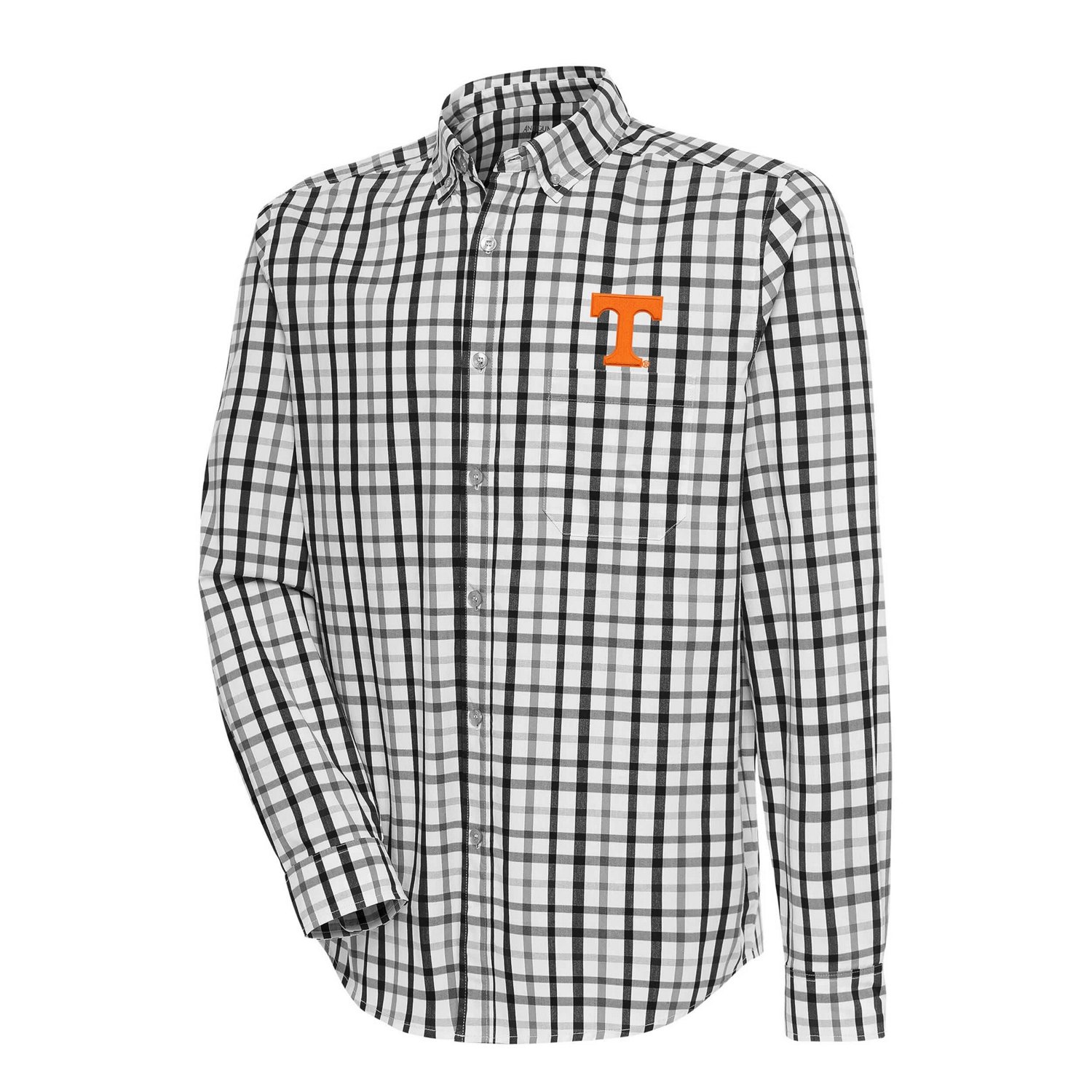 Antigua Tennessee Gray Tennessee Volunteers Tending 2 Button-Down Long Sleeve Shirt
