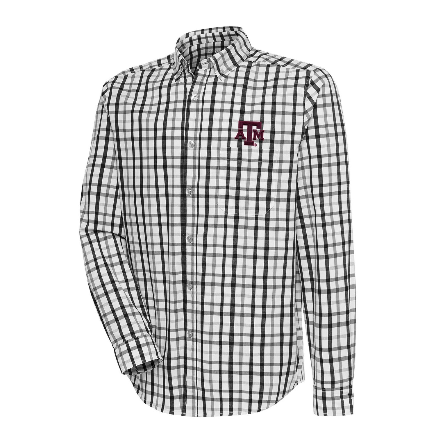 Antigua Gray Texas AM Aggies Tending 2 Button-Down Long Sleeve Shirt