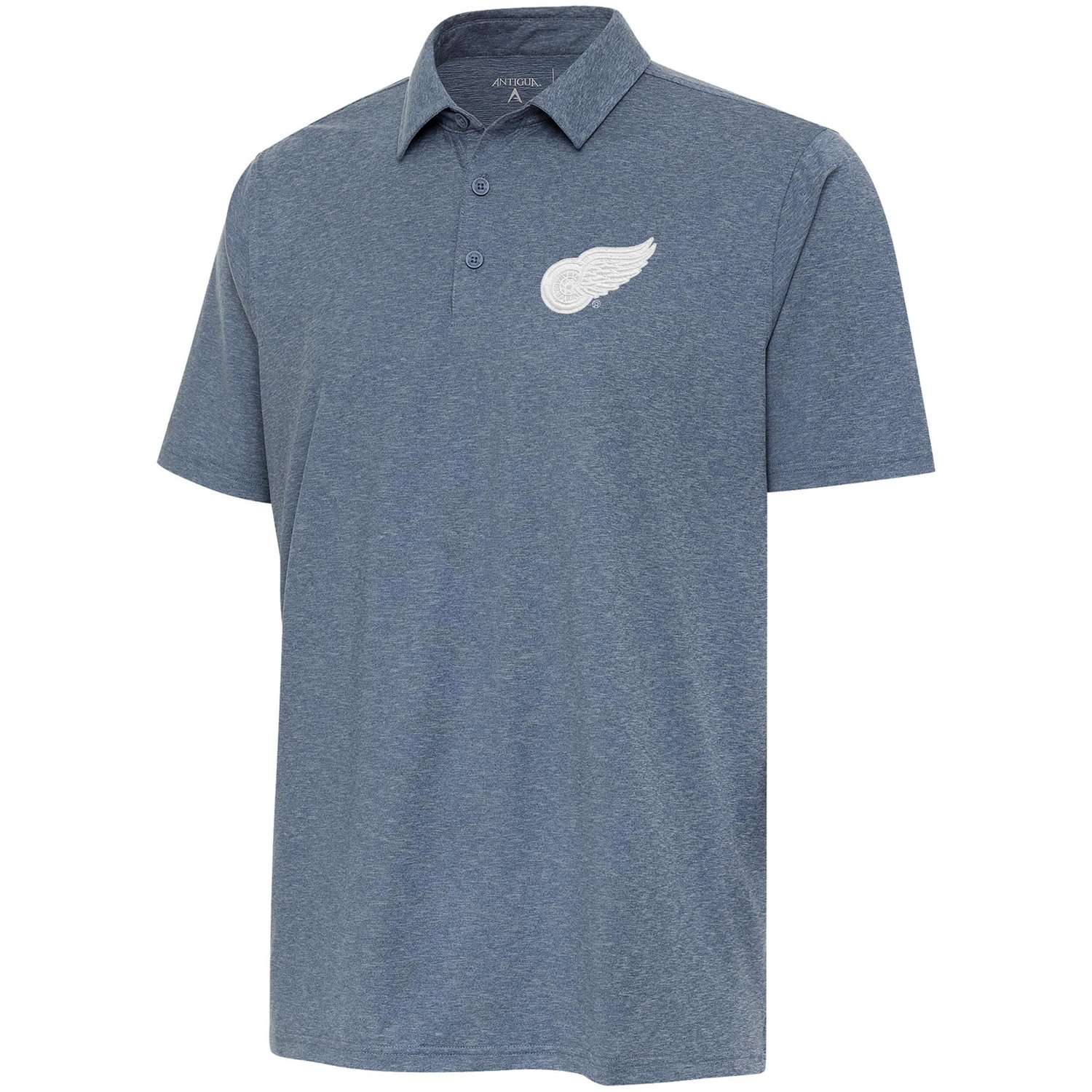 Antigua Heather Detroit Red Wings White Logo Par 3 Polo
