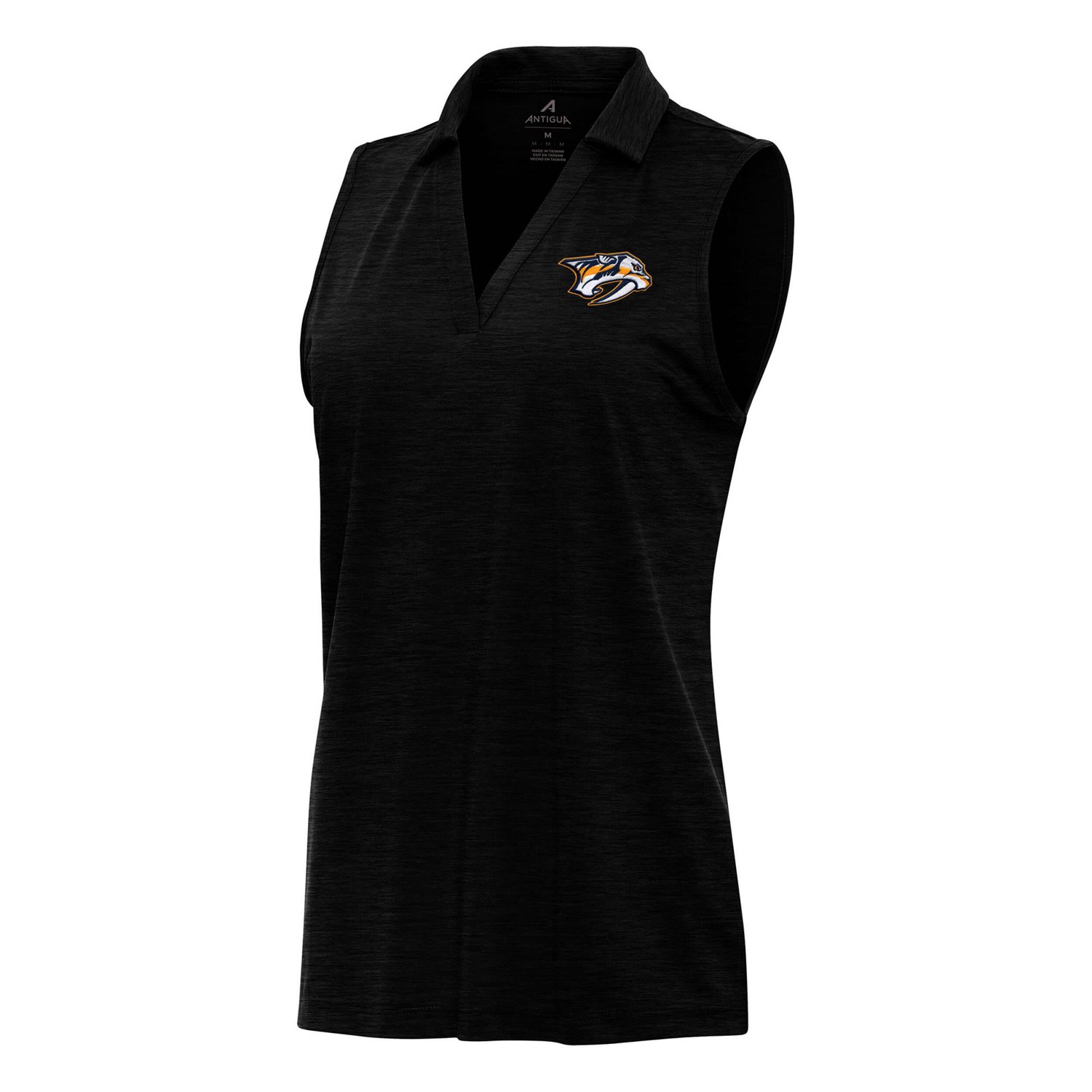 Antigua Heather Nashville Predators Layout Sleeveless V-Neck Polo                                                                - view number 1
