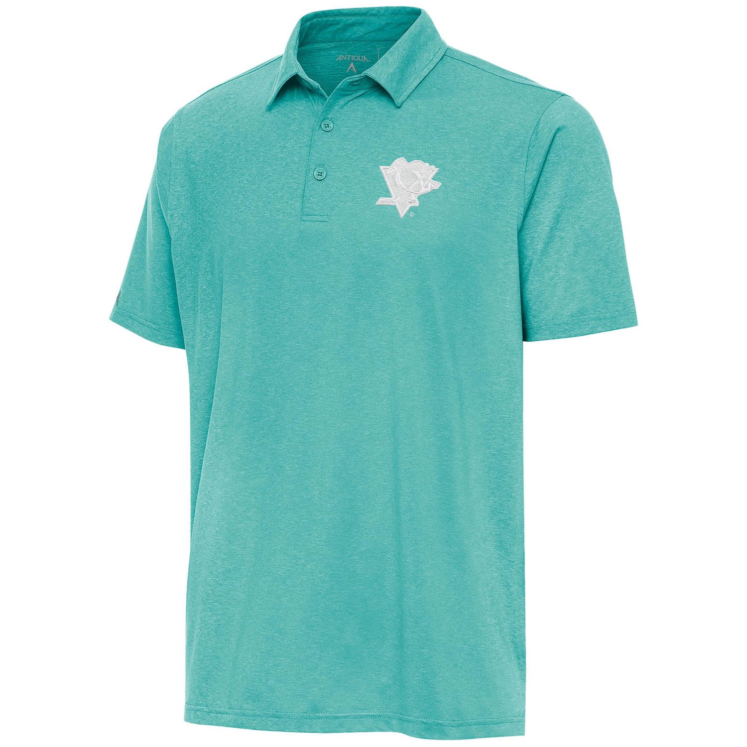 Antigua Heather Pittsburgh Penguins White Logo Par 3 Polo                                                                        - view number 1