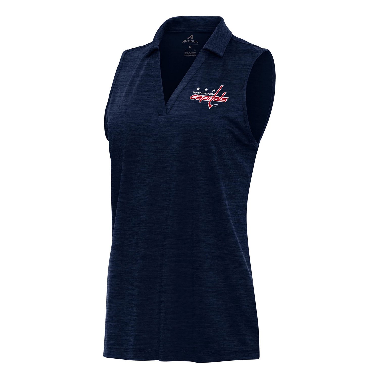 Antigua Heather Washington Capitals Layout Sleeveless V-Neck Polo                                                                - view number 1